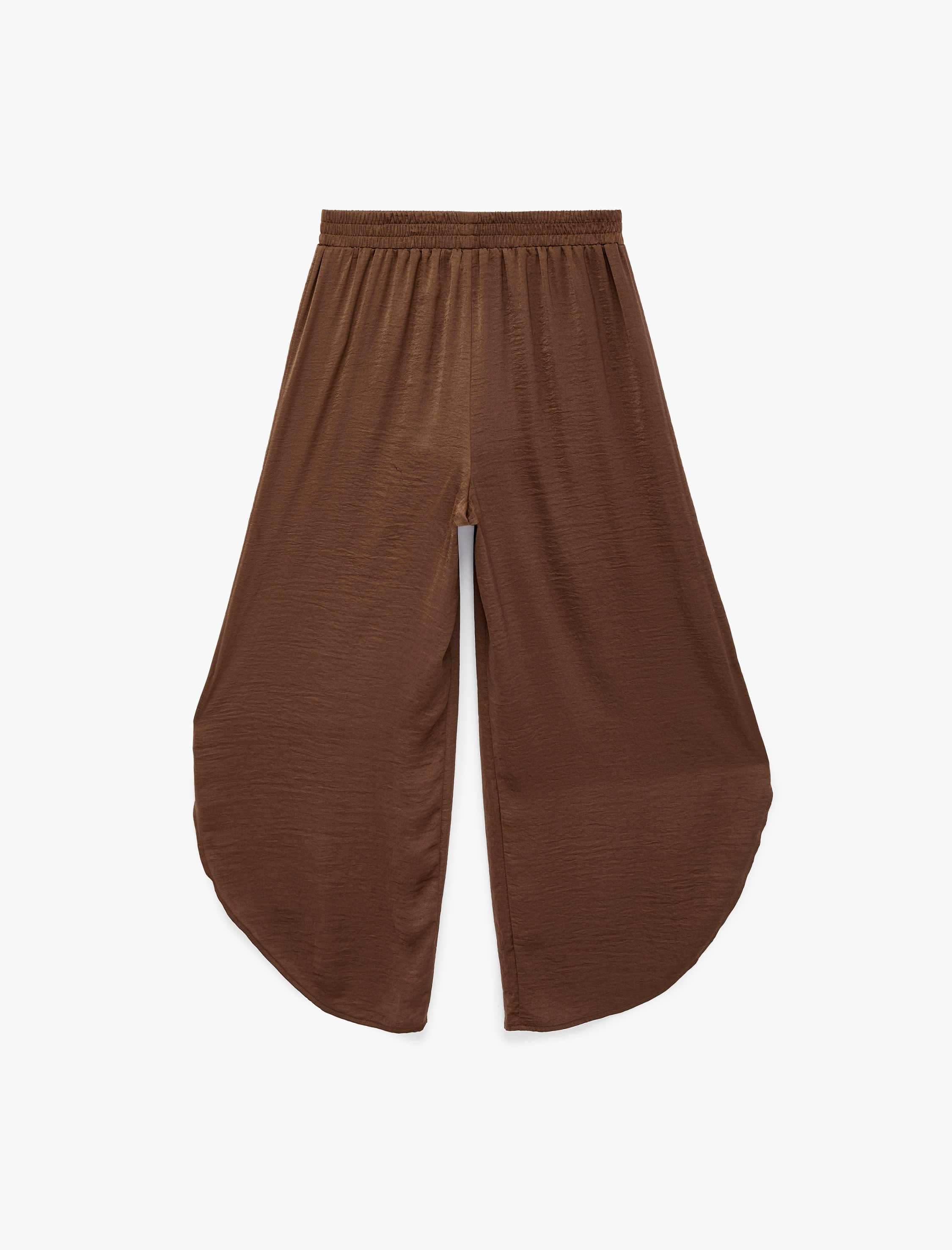   Aerobin Kumaş Beli Lastikli Asimetrik Kesim Saten Balon Pantolon