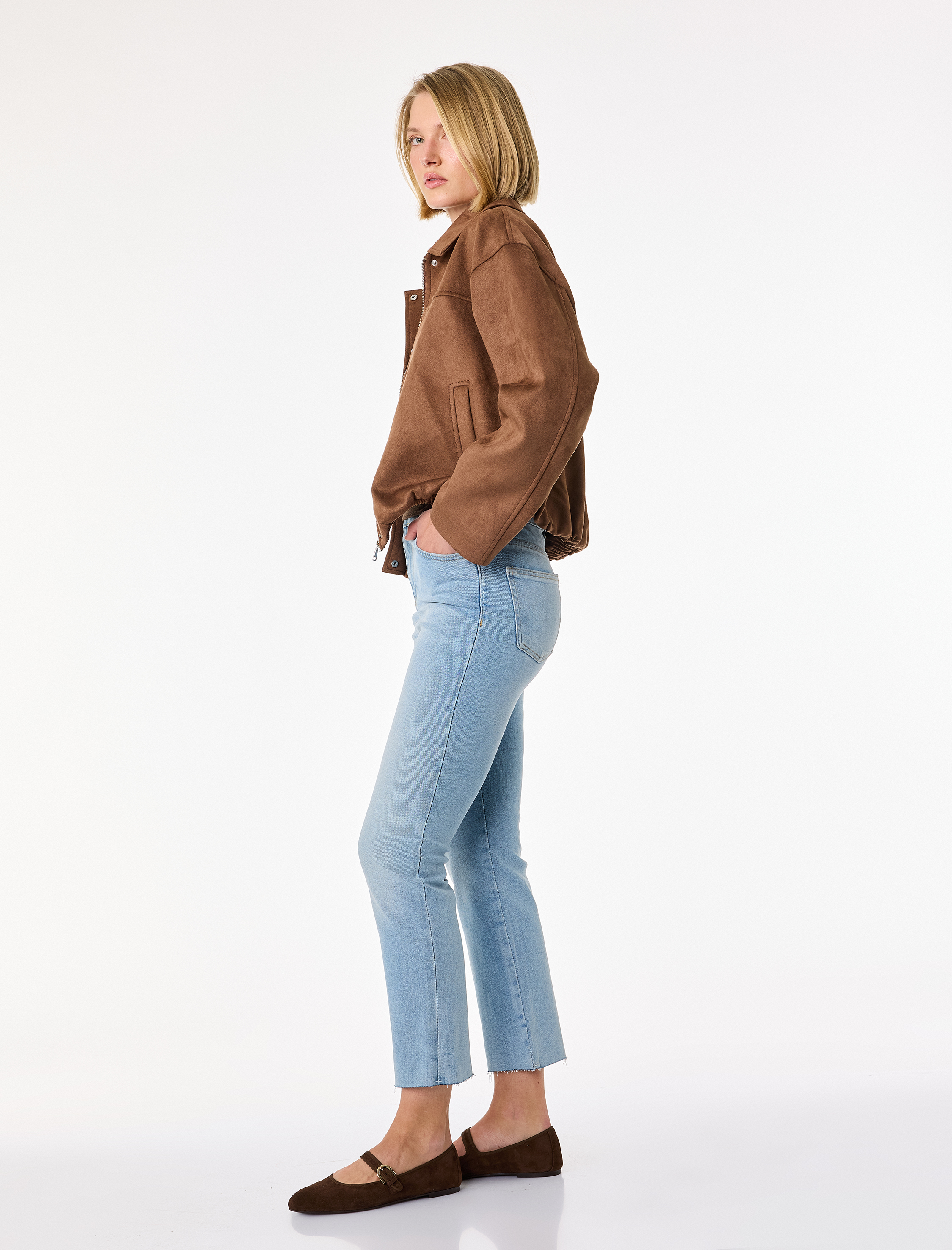   Normal Bel Dar Kesim Düğmeli Pamuklu İspanyol Paça Denim Pantolon - Flare Jeans