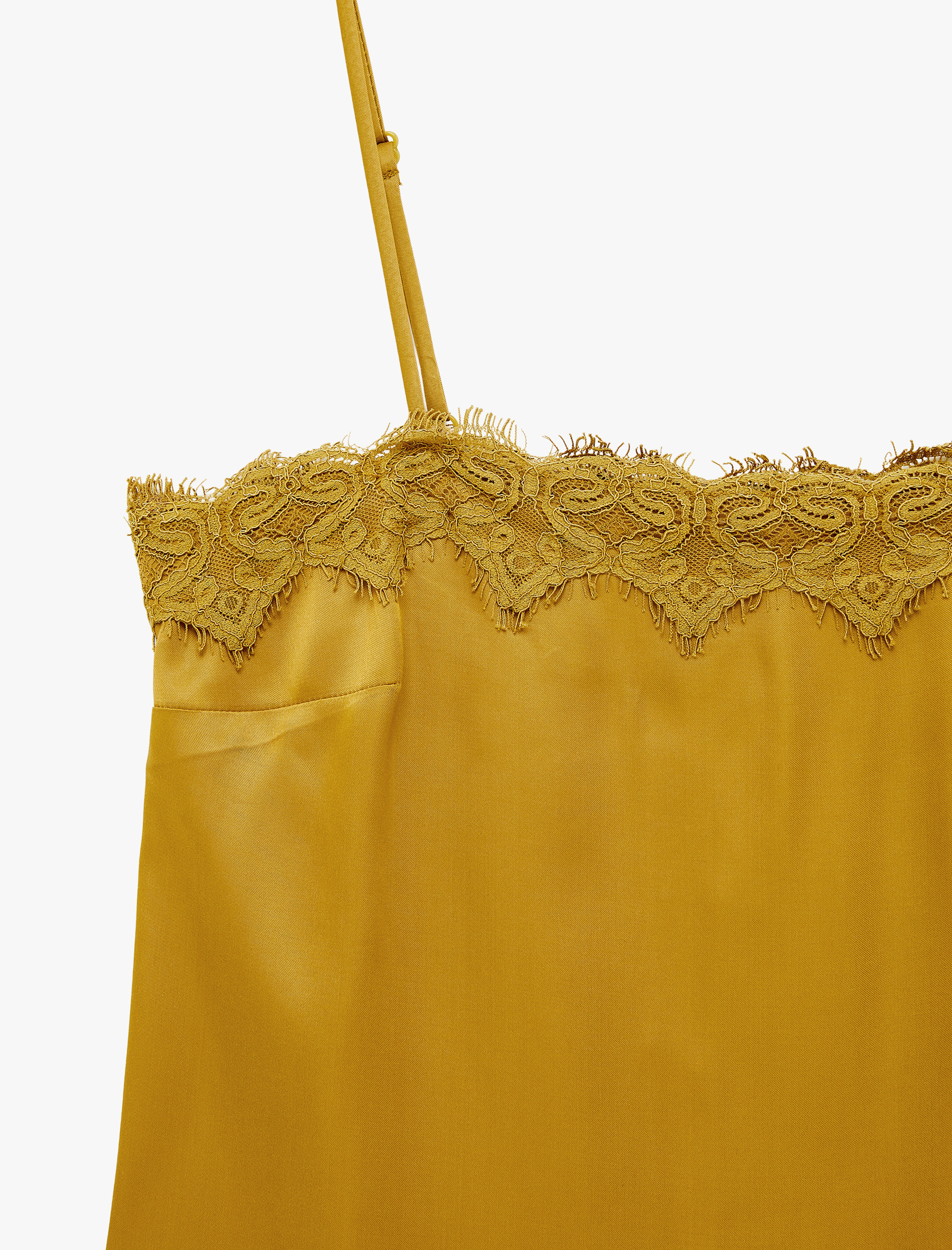 Dantel Detaylı İnce Askılı Saten Bluz - Görsel 5