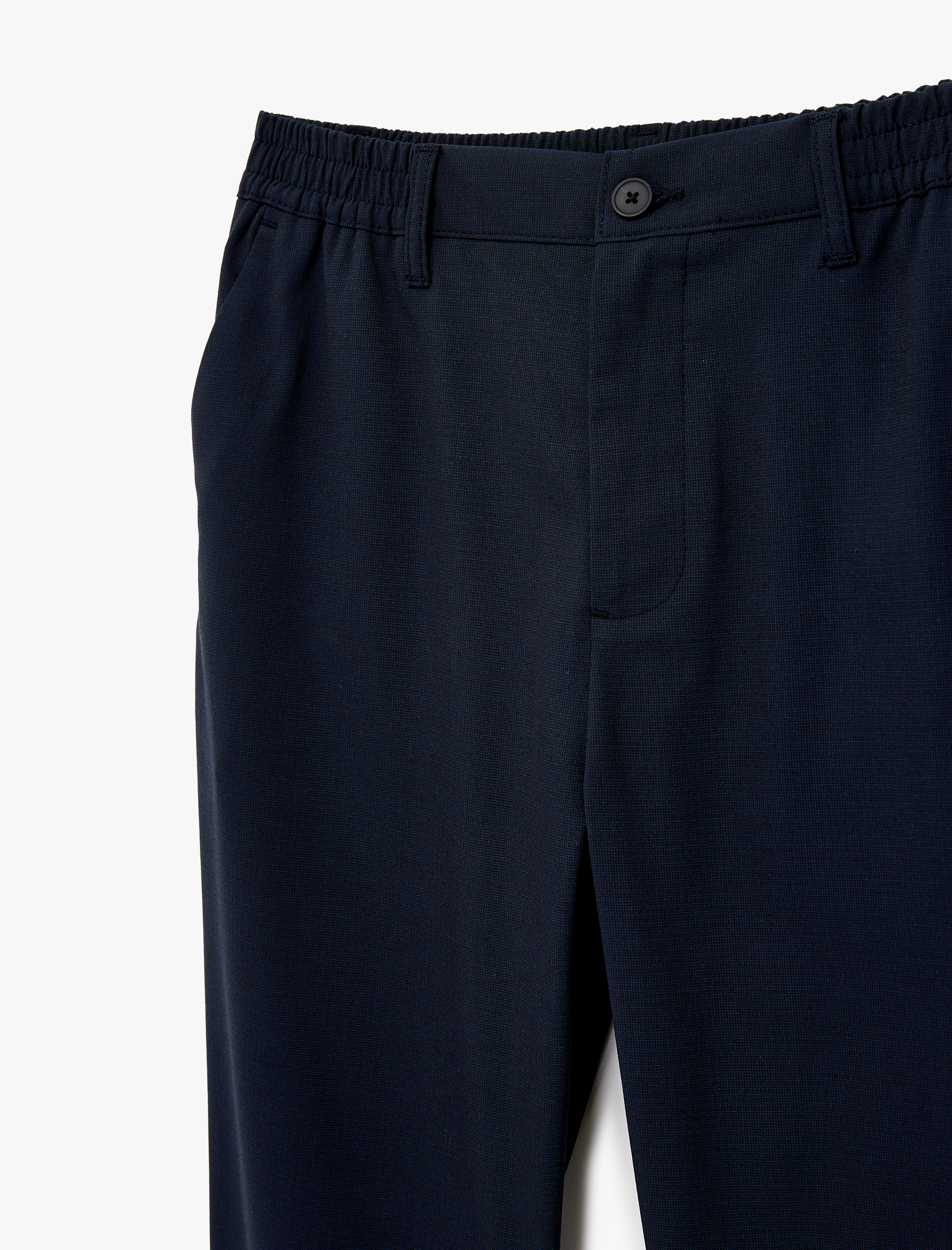 Regular Fit Viskon Karışımlı Cepli Düğmeli Kumaş Pantolon - Görsel 4