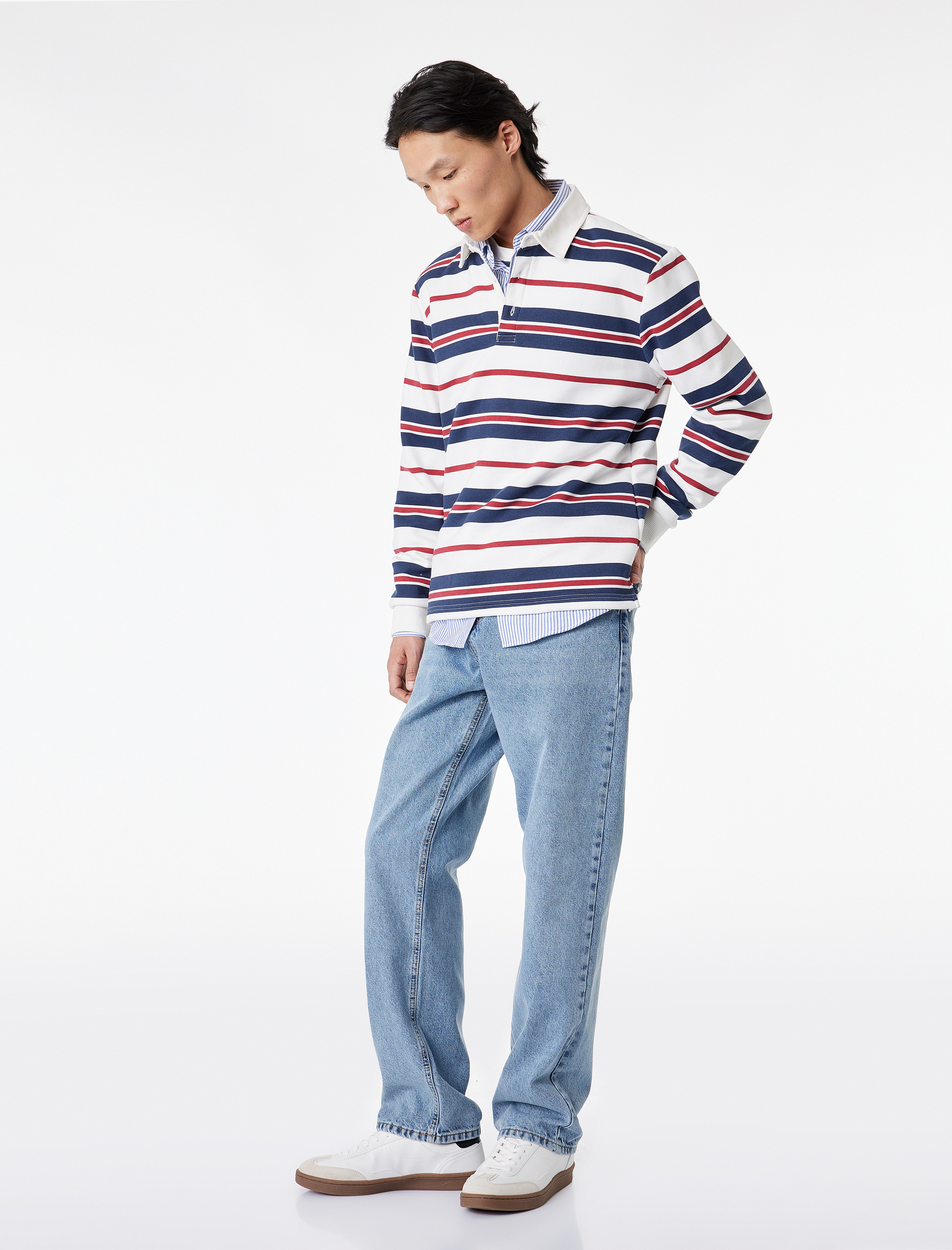   Normal Bel Düz Paça Pamuklu Vintage Straight Fit Jean Pantolon