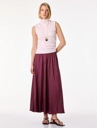 Beli Bağcıklı Kloş Uzun Saten Etek