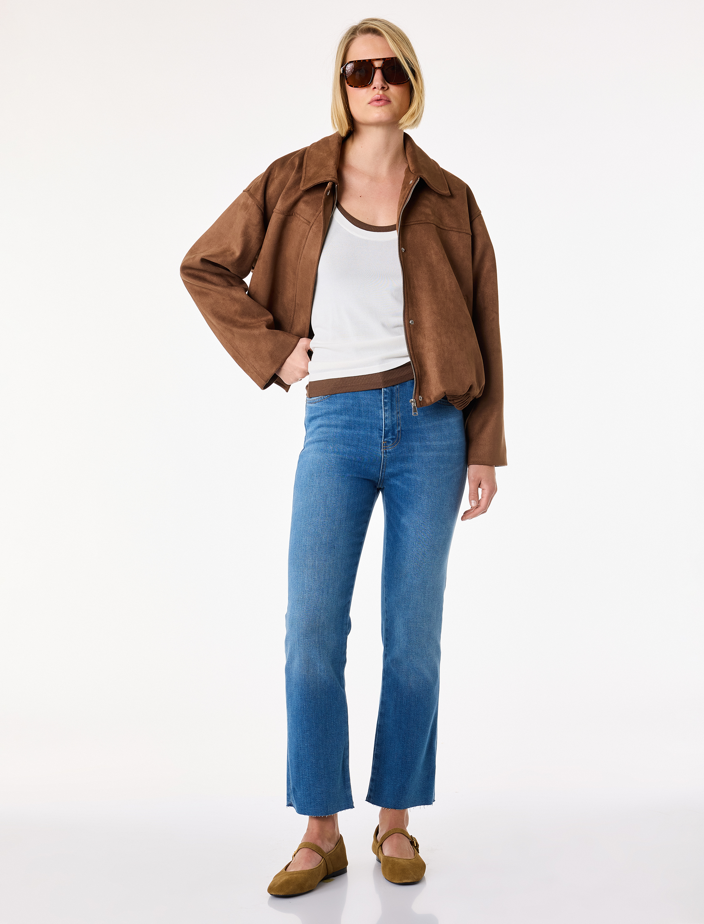   Normal Bel Dar Kesim Düğmeli Pamuklu İspanyol Paça Denim Pantolon - Flare Jeans