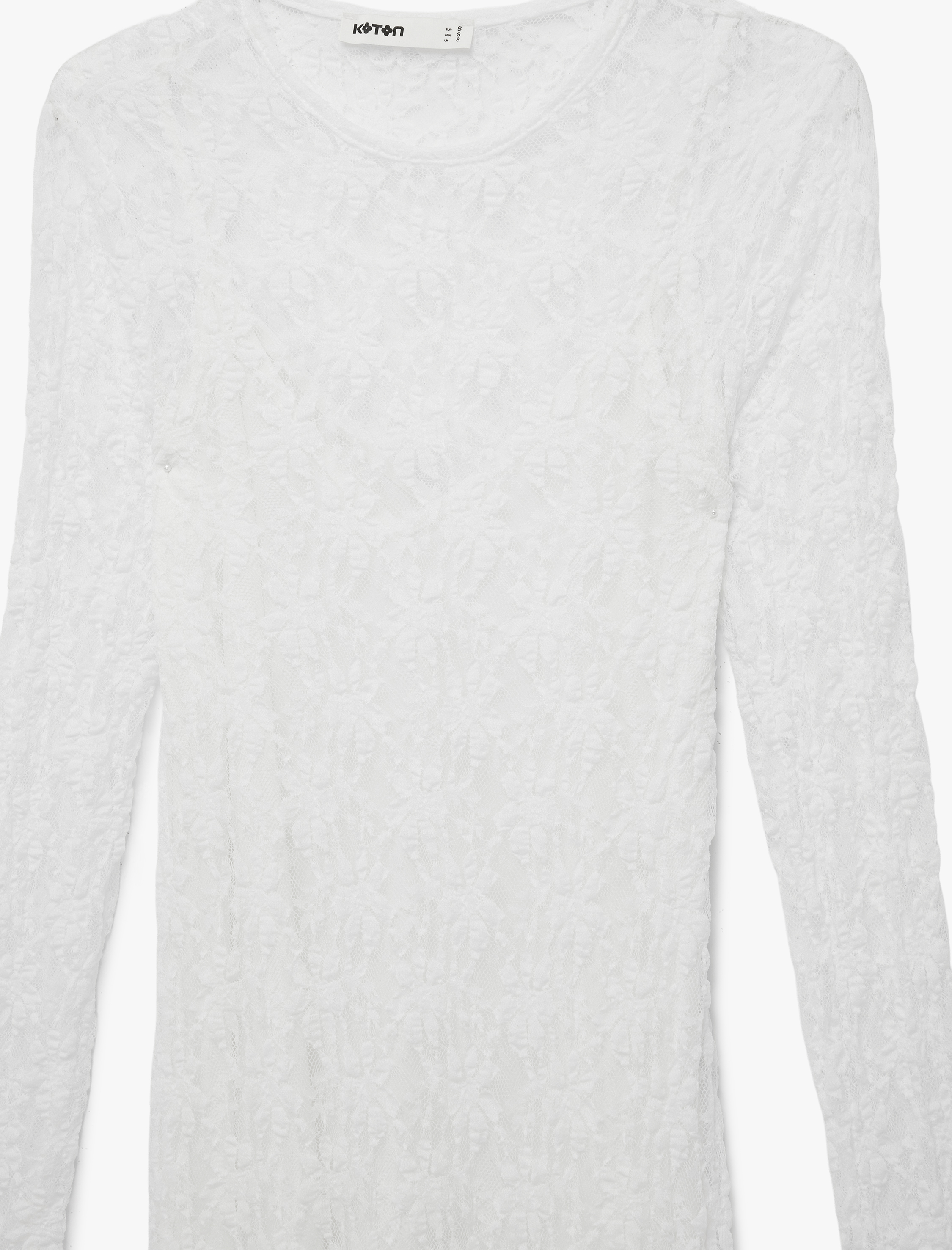   Astarlı Slim Fit Uzun Kollu Yuvarlak Yaka Dantel Uzun Elbise