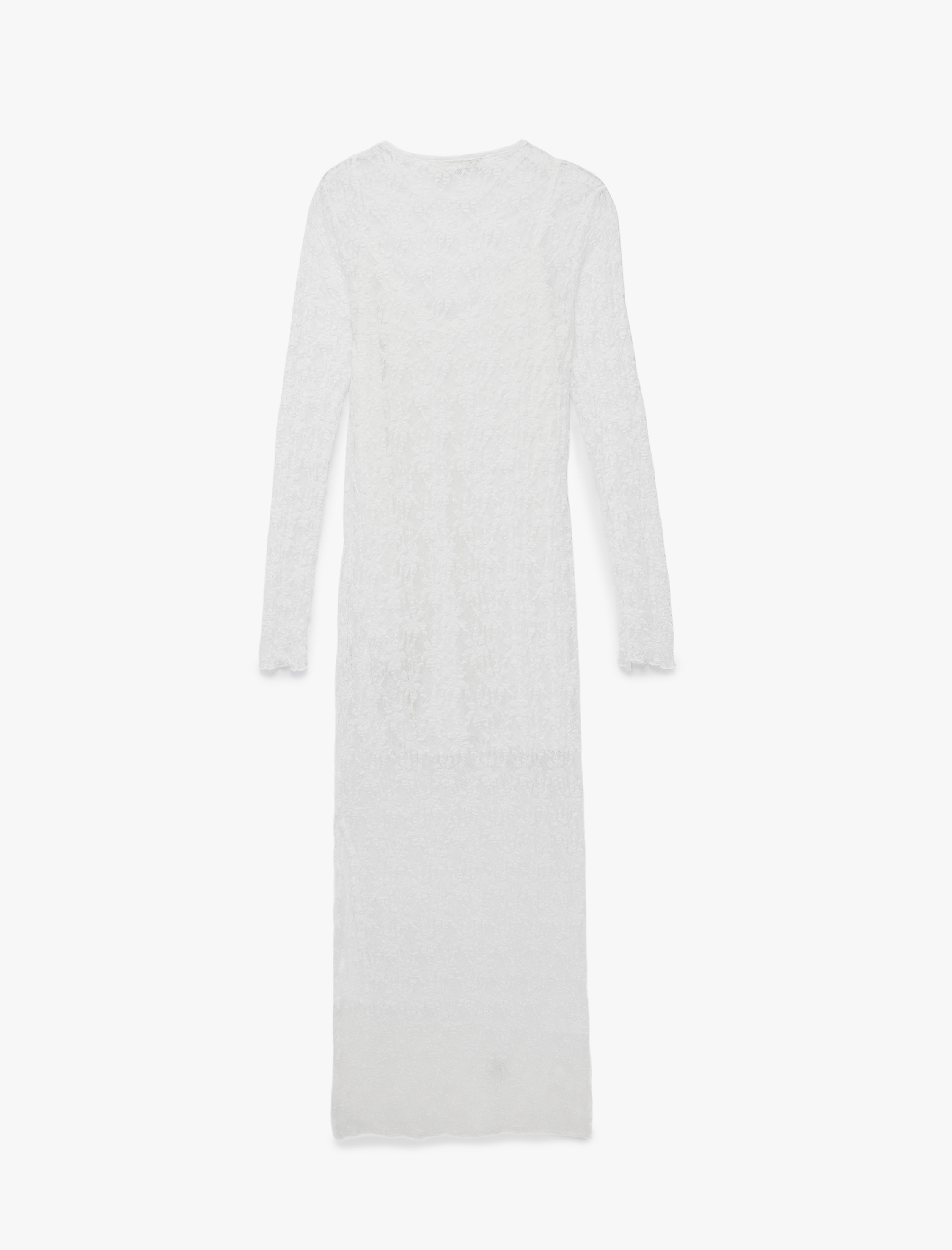   Astarlı Slim Fit Uzun Kollu Yuvarlak Yaka Dantel Uzun Elbise