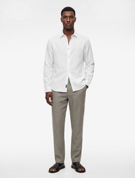 Pamuklu Uzun Kollu Klasik Yaka Slim Fit Gömlek