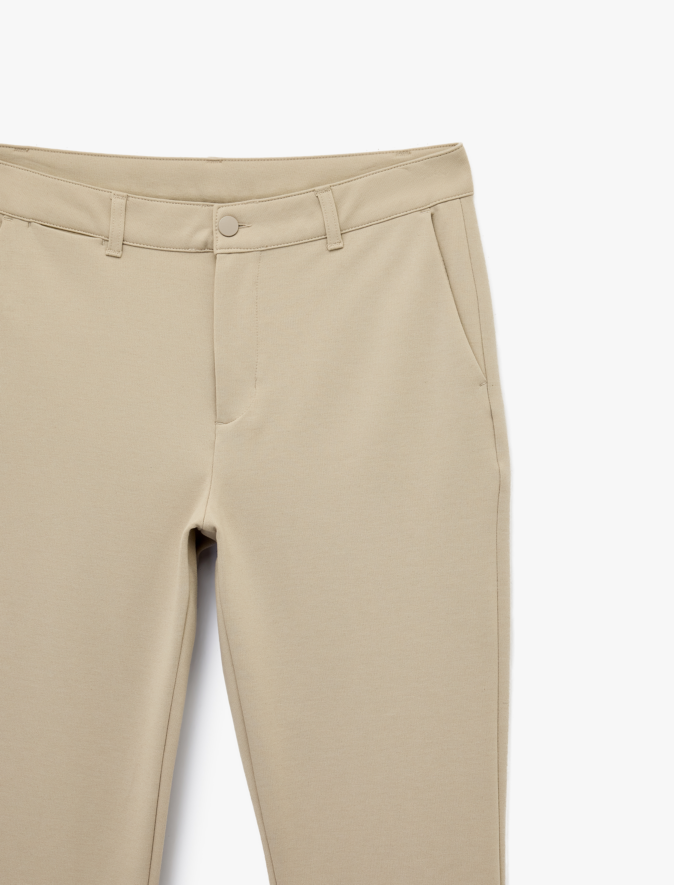   Düğmeli Cepli Viskon Karışımlı Slim Fit Kumaş Pantolon