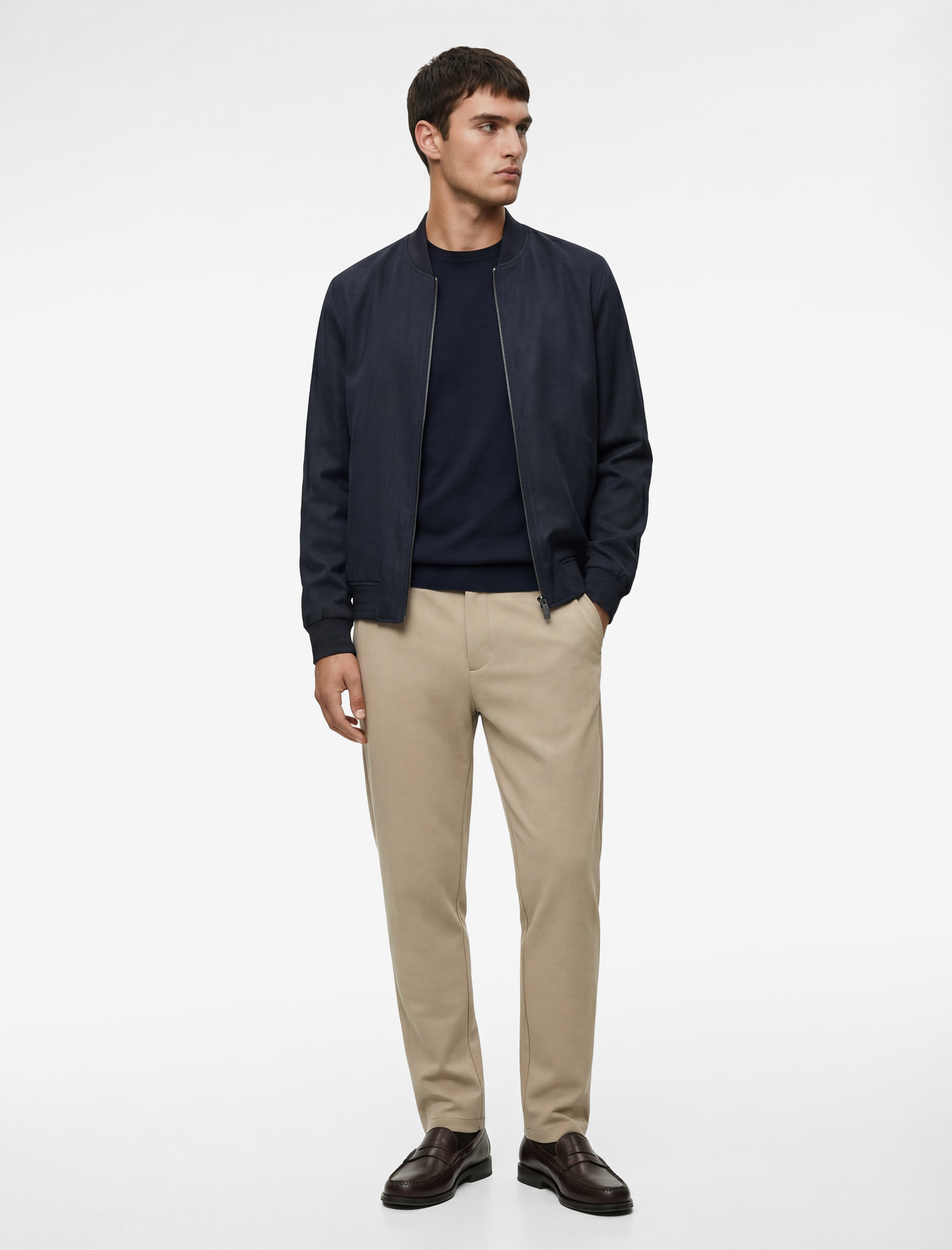   Düğmeli Cepli Viskon Karışımlı Slim Fit Kumaş Pantolon