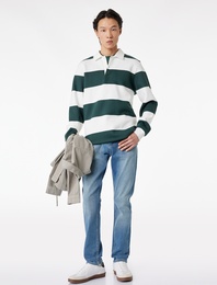 Normal Bel Cepli Slim Fit Jean Pantolon - Brad Jean