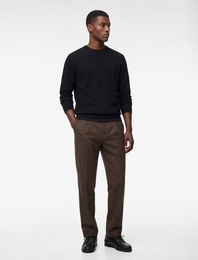 Rahat Kalıp Viskon Karışımlı Cepli Düğmeli Pileli Kumaş Pantolon