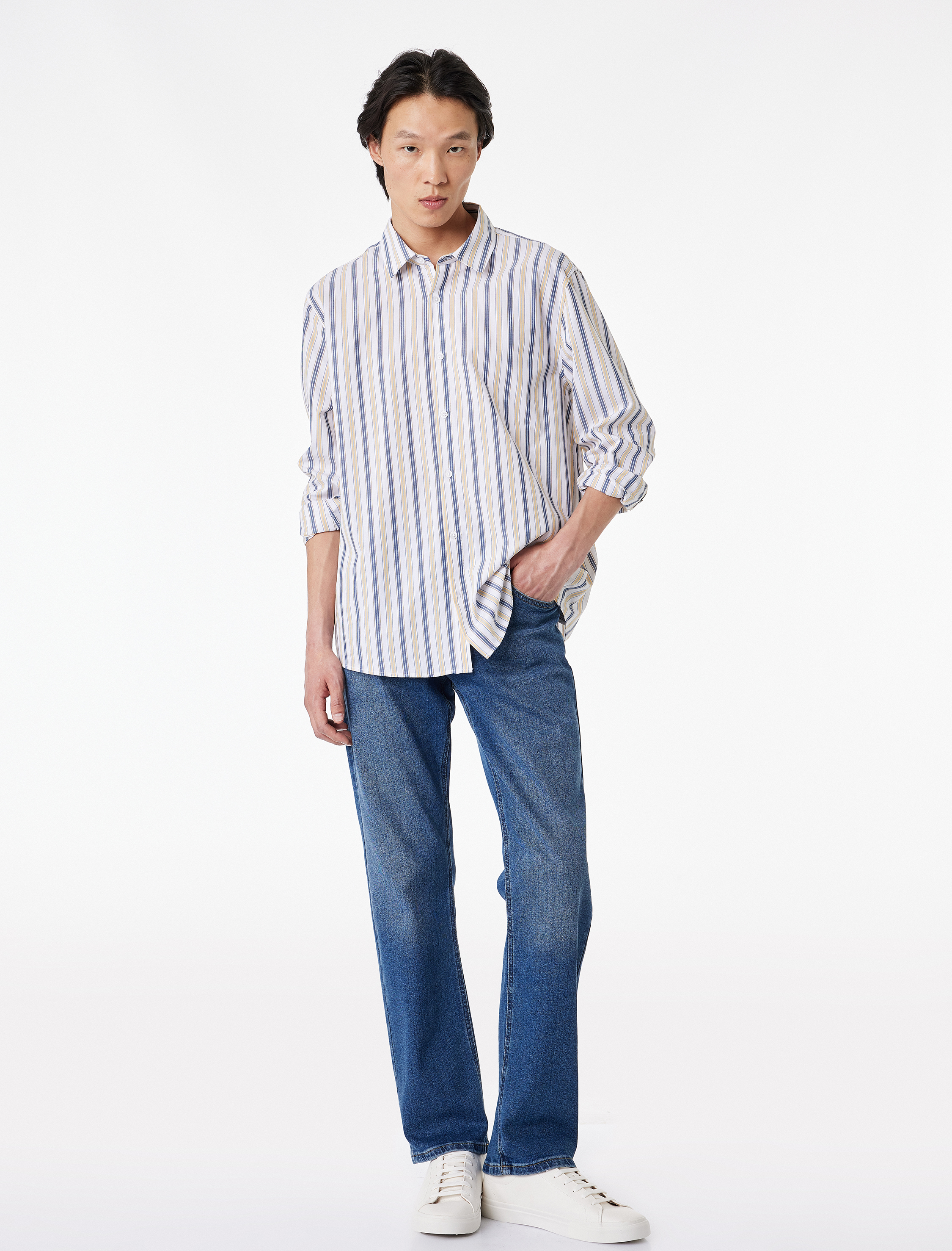   Pamuklu Normal Bel Straight Fit Jean Pantolon - Mark Jean