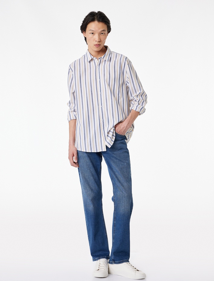  Pamuklu Normal Bel Straight Fit Jean Pantolon - Mark Jean