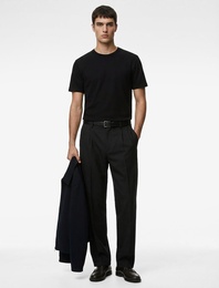 Bisiklet Yaka Viskon Karışımlı Kısa Kollu Basic Slim Fit Tişört