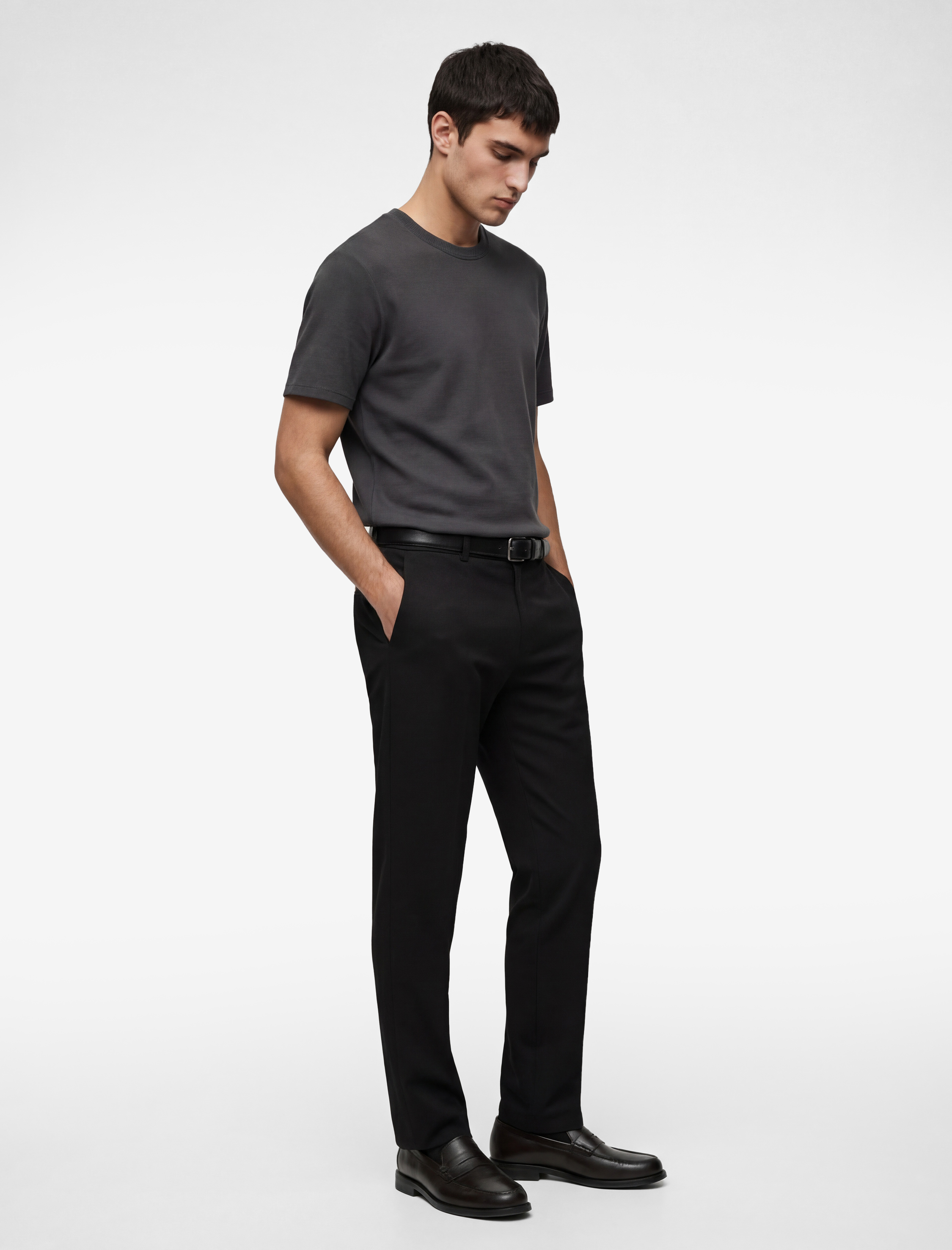   Bisiklet Yaka Viskon Karışımlı Kısa Kollu Basic Slim Fit Tişört