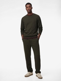 Straight Fit Cepli Duble Paça Beli Bağcıklı Pantolon