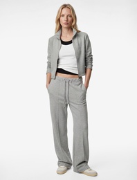 Modal Kumaş Uzun Kollu Dik Yaka Fermuarlı Hırka