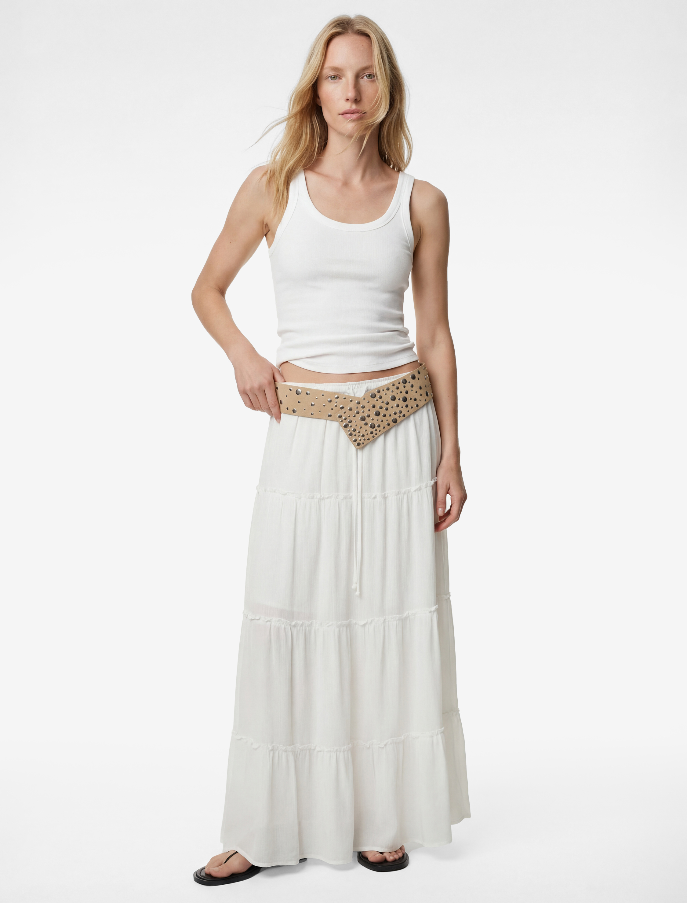   Rahat Kalıp Katlı Çan Kesim Midi Kloş Etek