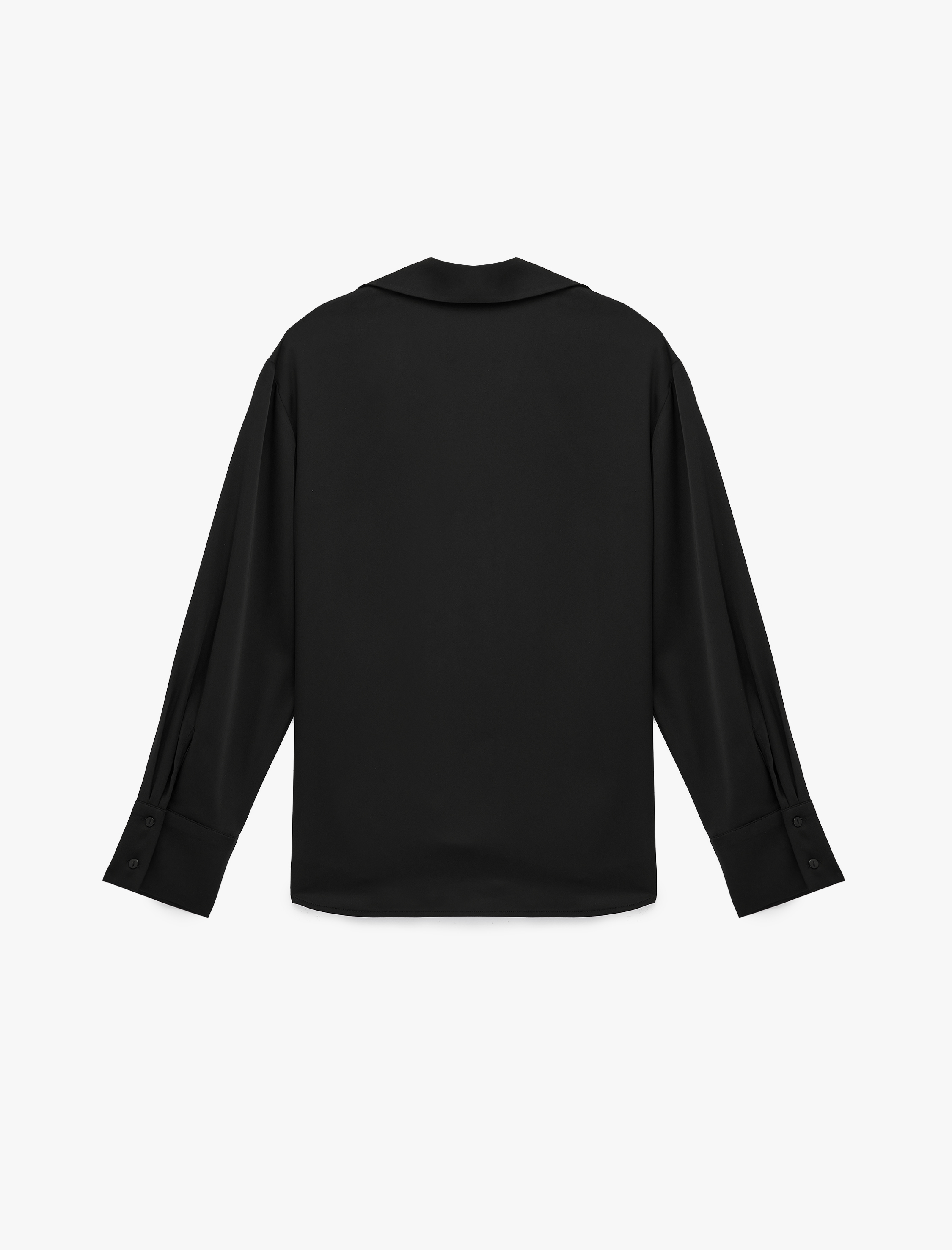   Klasik Yaka Uzun Kollu Rahat Kalıp Düğmeli Saten Gömlek