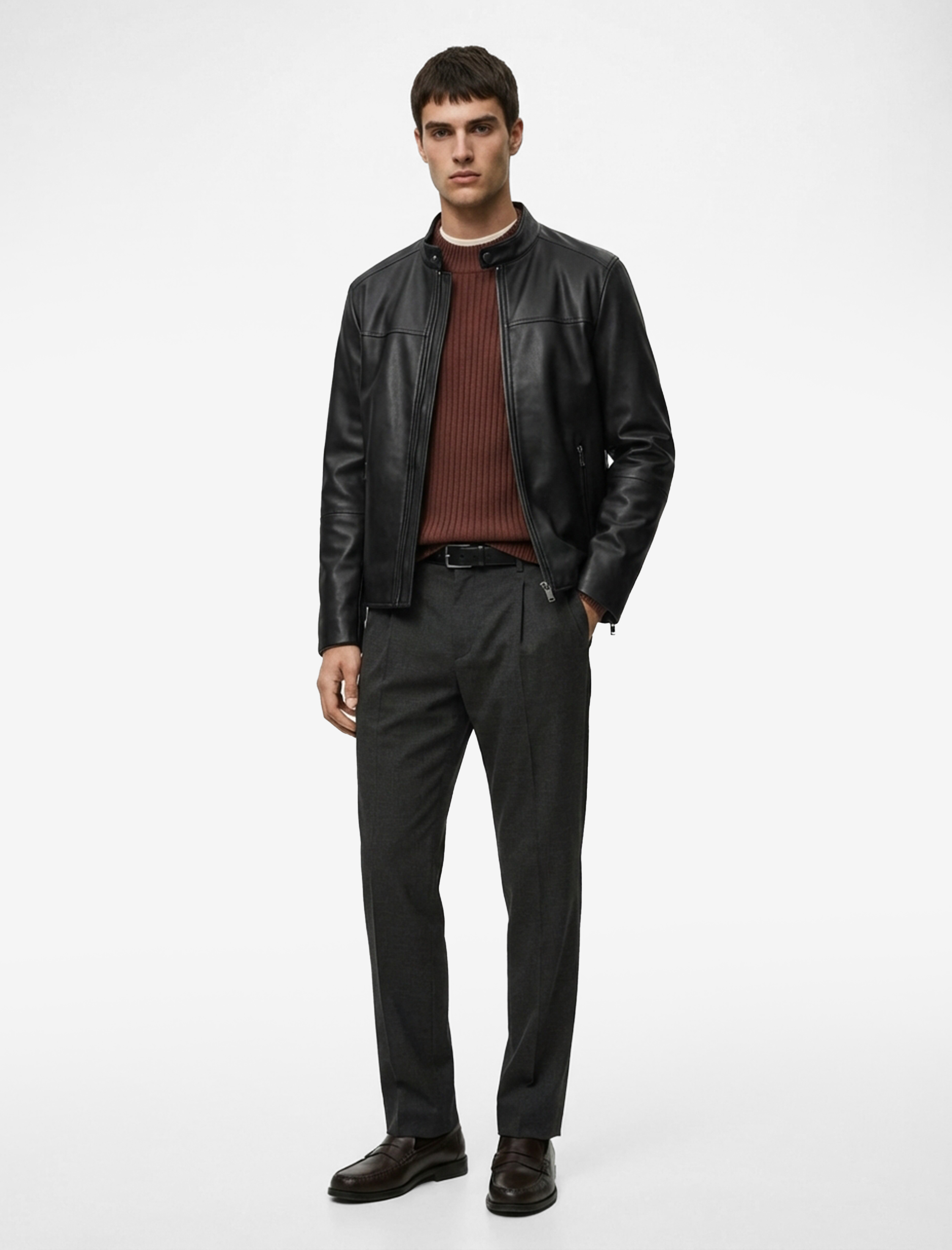 Koyun Yünü Karışımlı Cepli Pileli Klasik Kumaş Pantolon