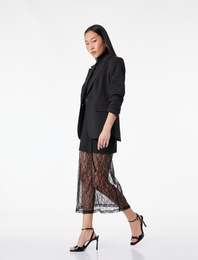 Bağlama Detaylı A Kesim Dantelli Midi Etek