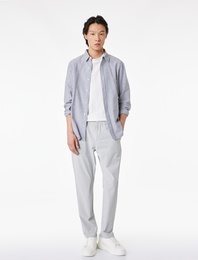 Normal Bel Cepli Düğmeli Slim Fit Non Iron Esnek Kumaş Pantolon