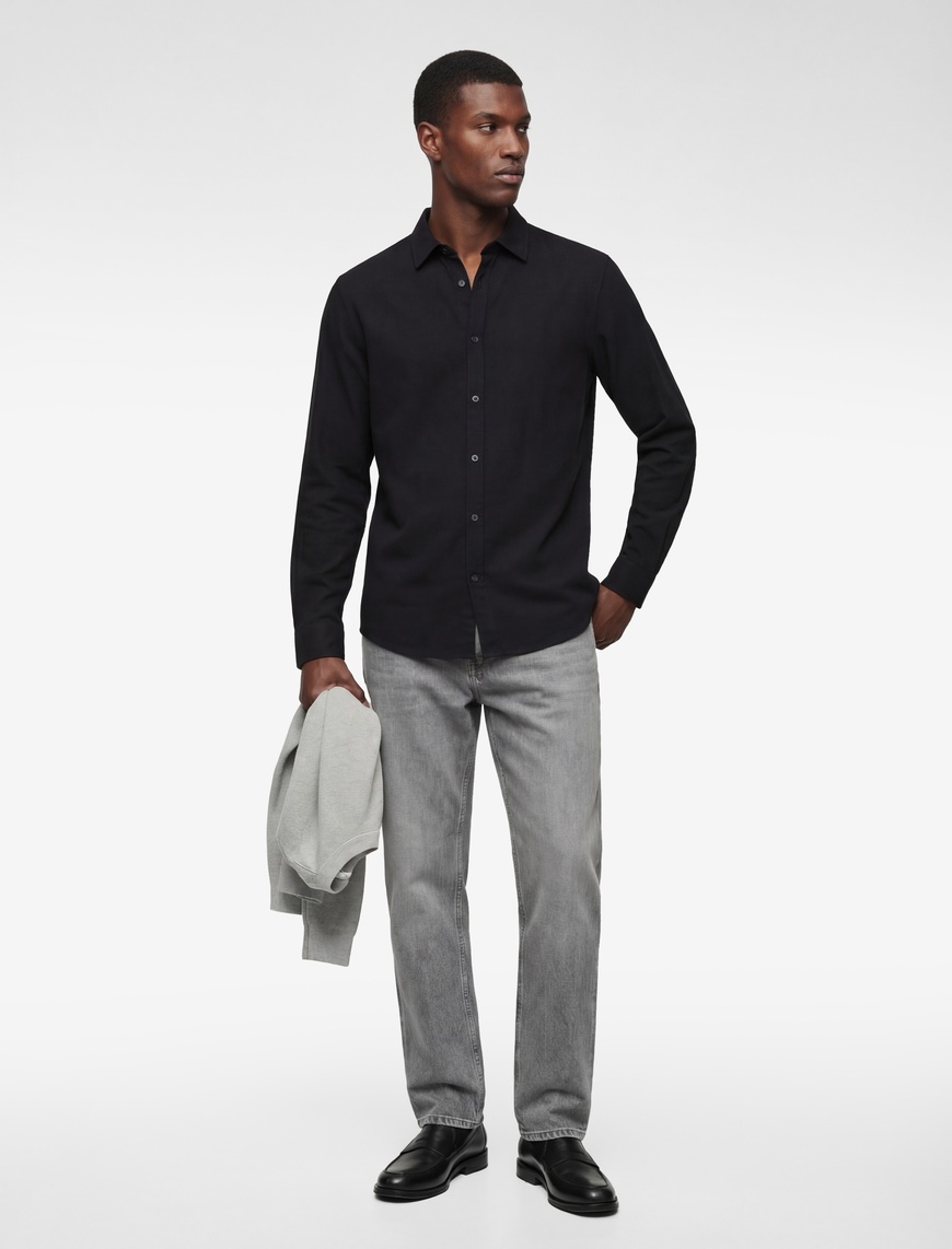 Koton Erkek Pamuklu Uzun Kollu Klasik Yaka Slim Fit Gömlek