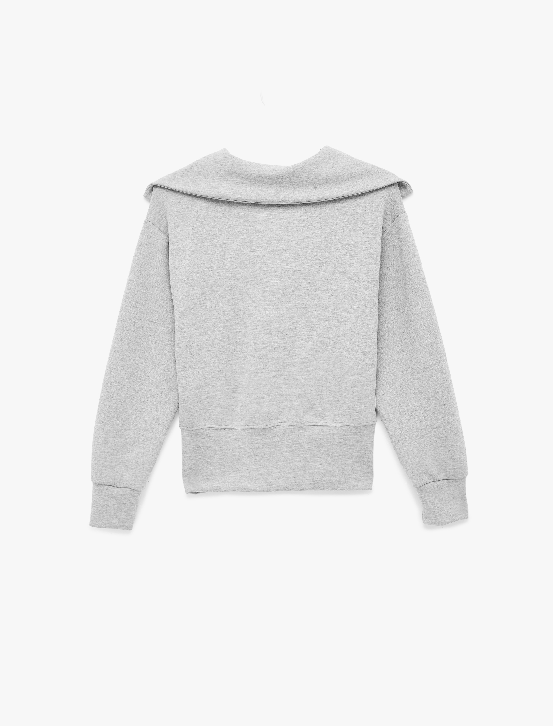   Modal Kumaş Uzun Kollu Denizci V Yaka Sweatshirt