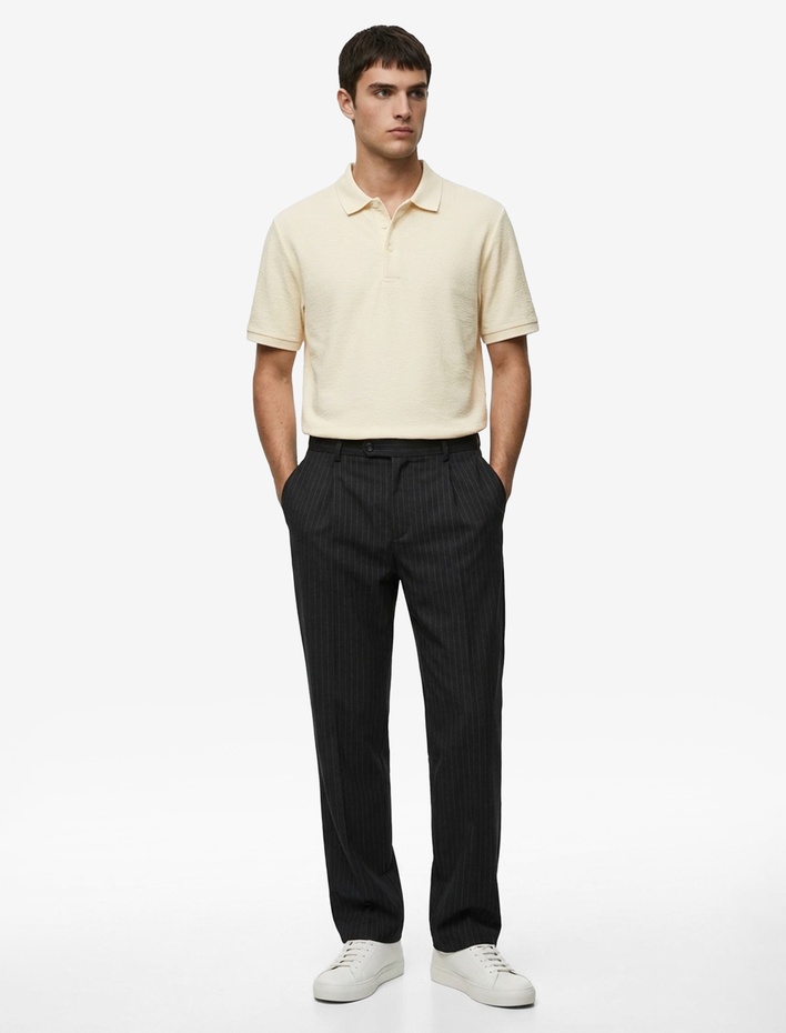  Regular Fit Kısa Kollu Düğmeli Polo Yaka Tişört