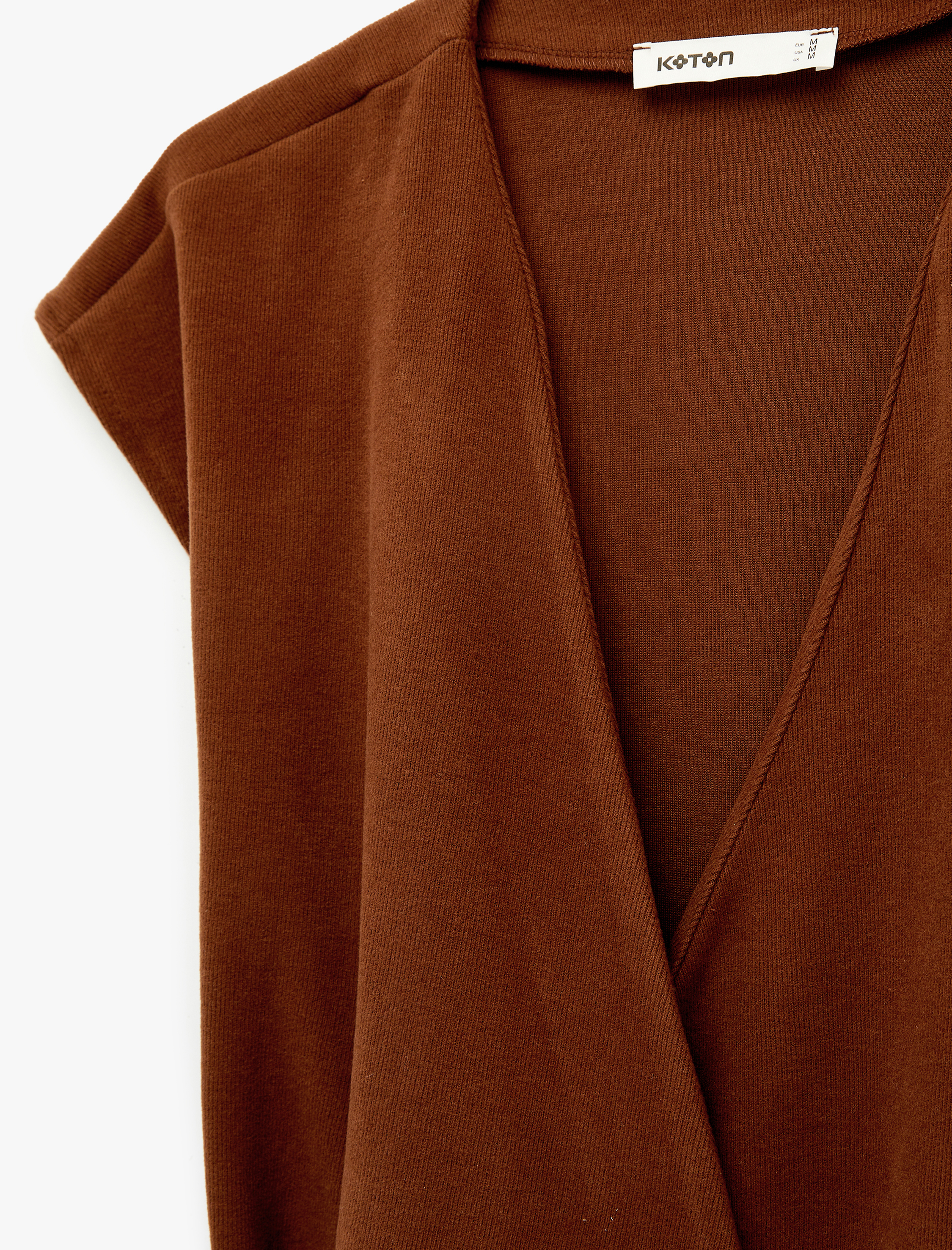   Slim Fit Kolsuz Bağlama Detaylı Kruvaze Triko Hırka