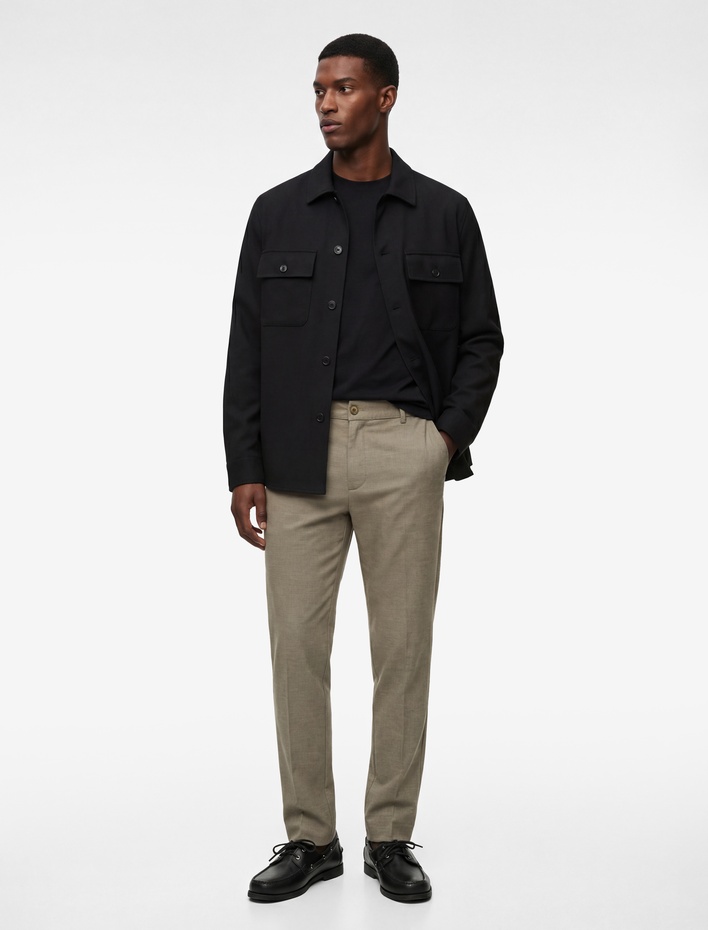  Cepli Viskon Karışımlı Düğmeli Slim Fit Kumaş Pantolon