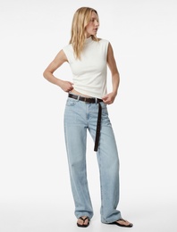 Regular Fit Pamuklu Dik Yaka Kolsuz Tişört