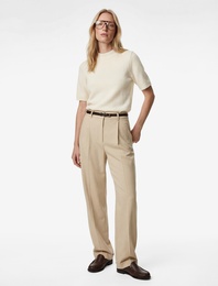 Yüksek Bel Viskon Karışımlı Kemer Detaylı Cepli Palazzo Pantolon