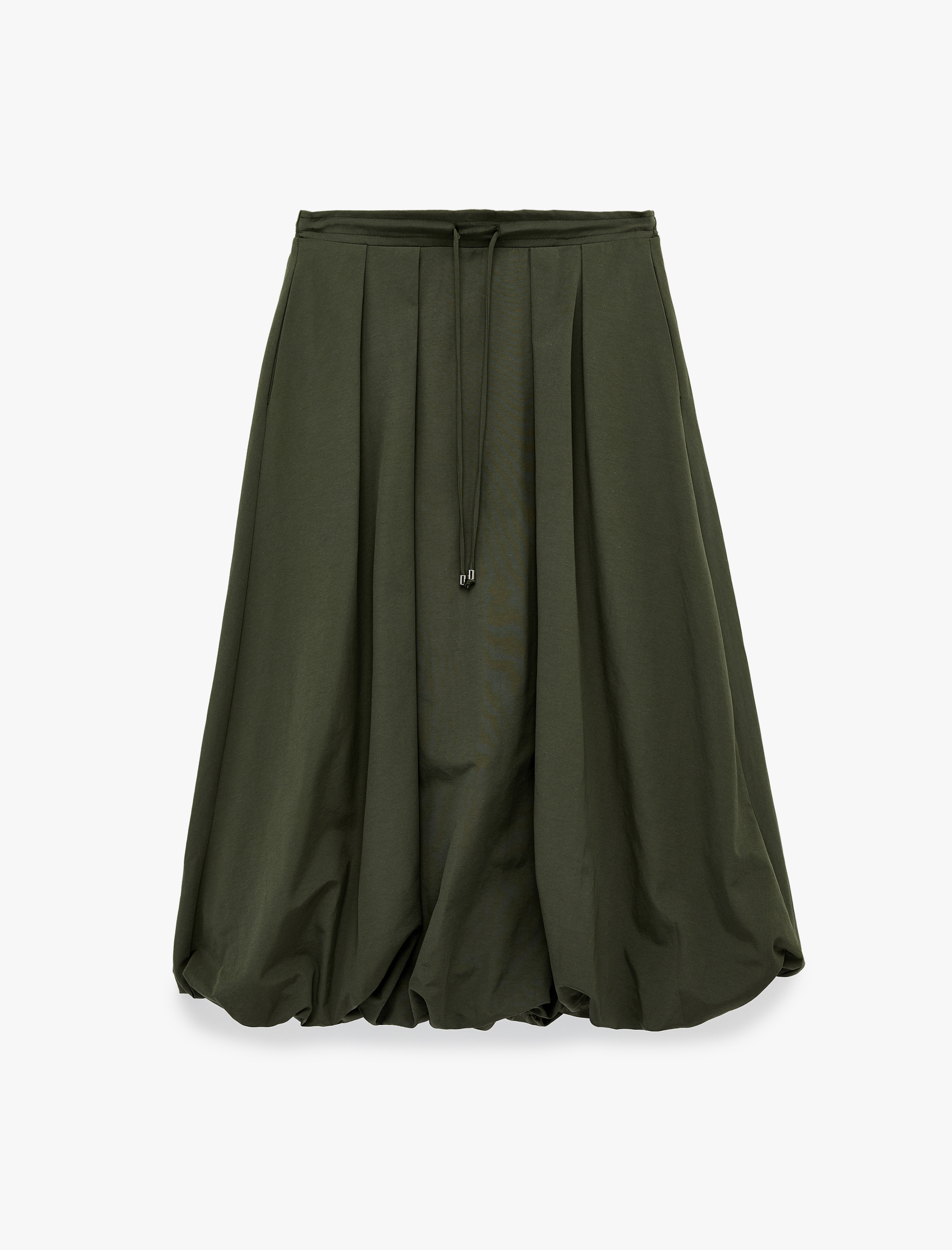   Beli Bağcıklı Paraşüt Kumaş Cepli Midi Balon Etek