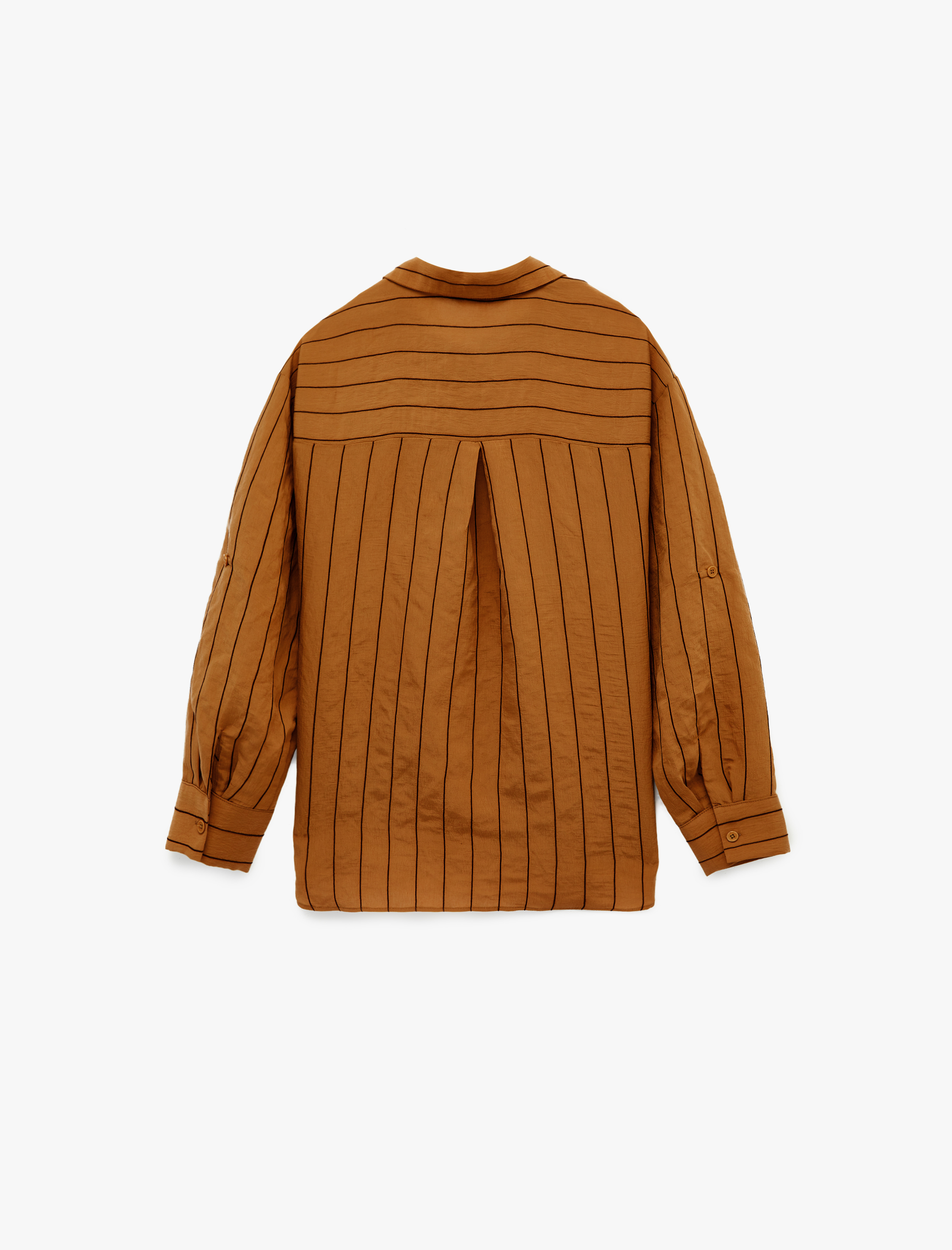 Modal Kumaş Regular Fit Uzun Kollu Çizgili Gömlek - Görsel 3