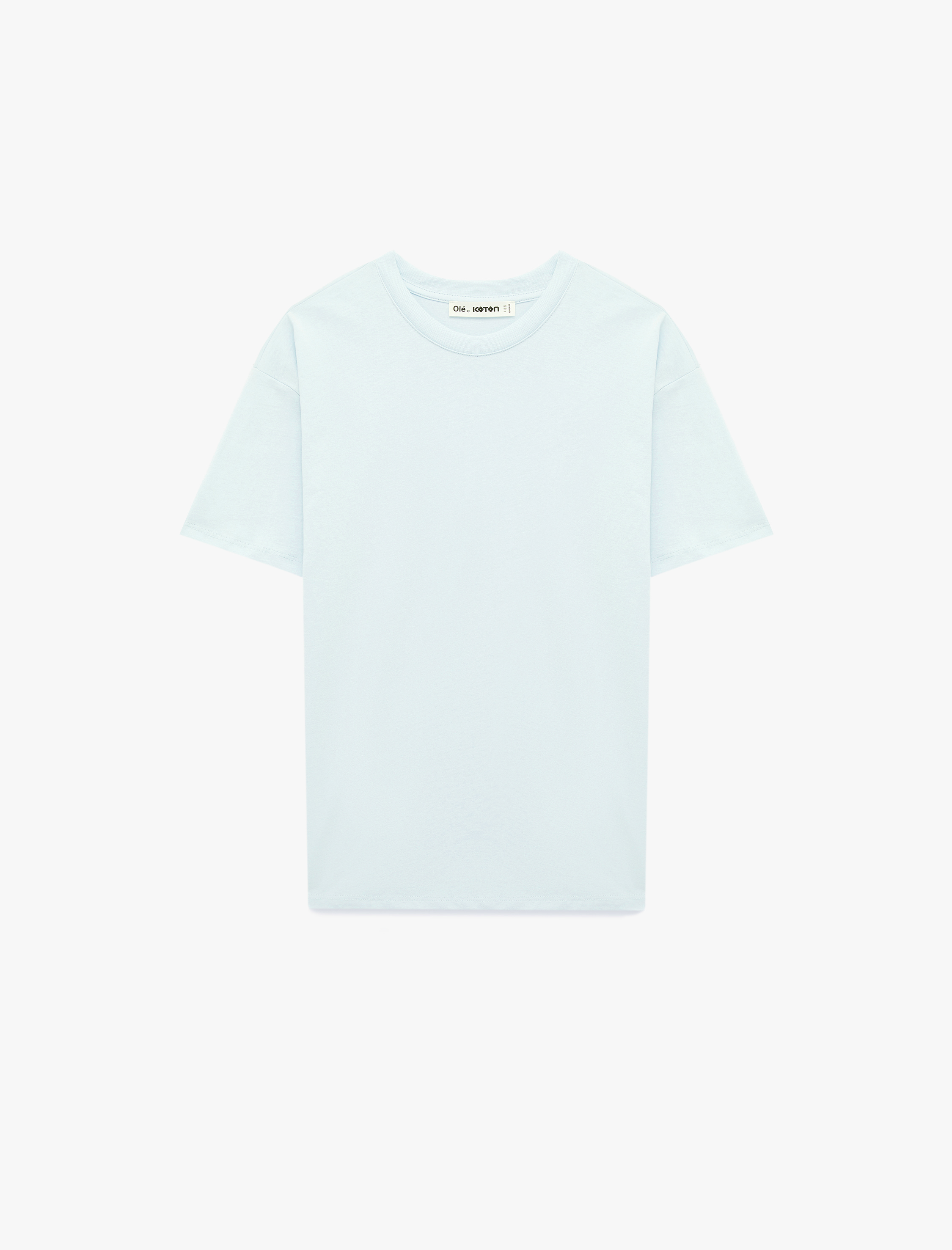   Rahat Kalıp Kısa Kollu Bisiklet Yaka Pamuklu Basic Tişört