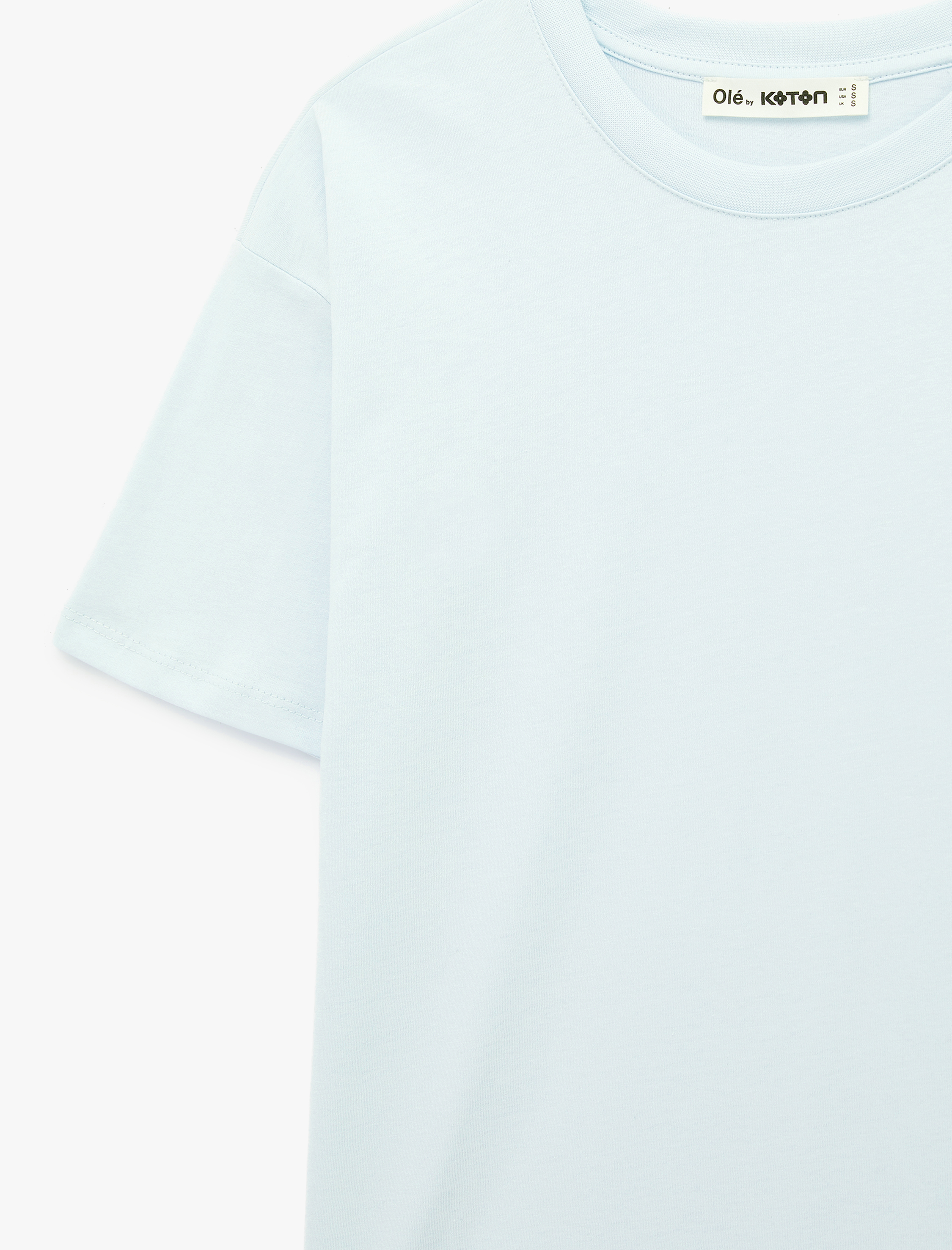   Rahat Kalıp Kısa Kollu Bisiklet Yaka Pamuklu Basic Tişört