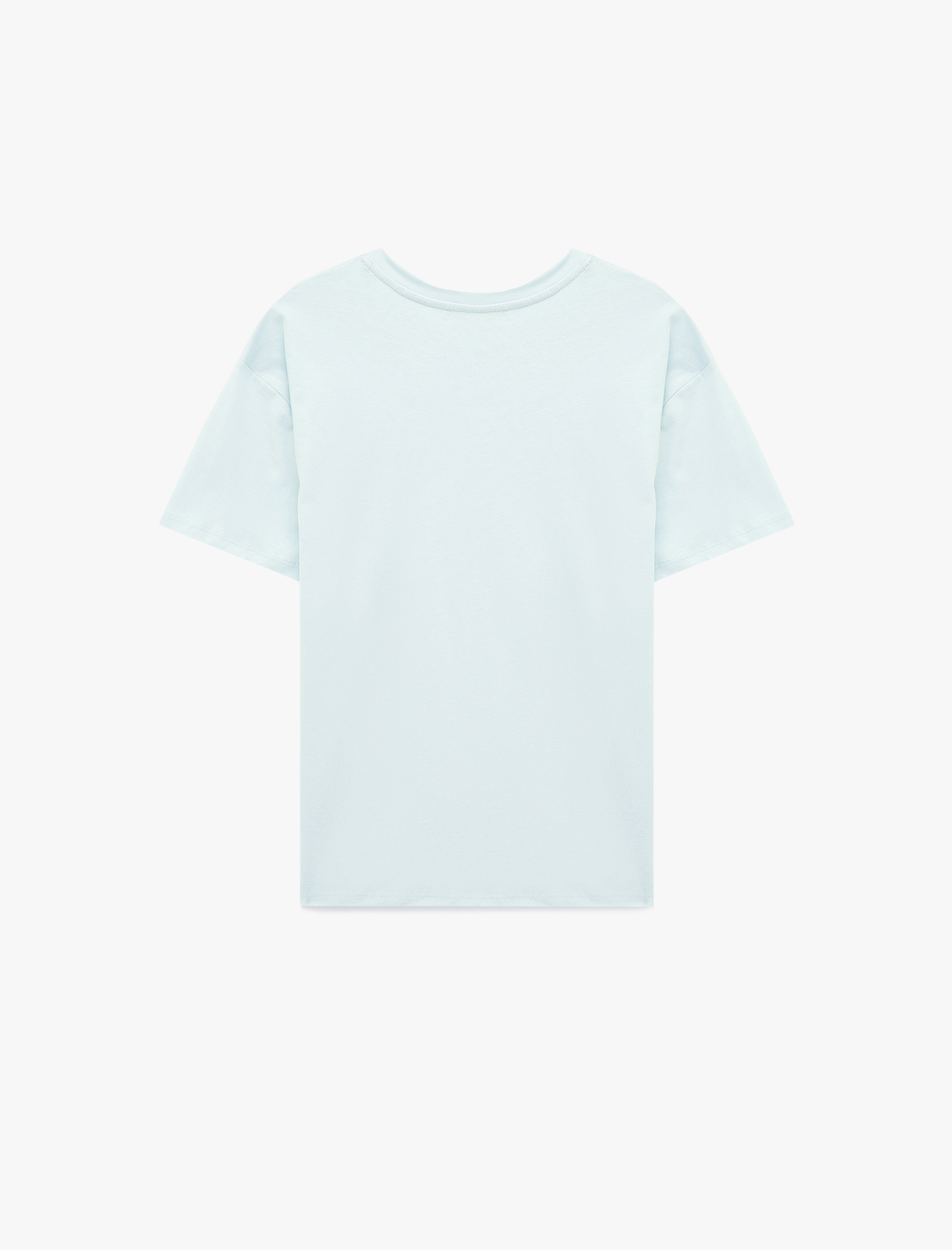   Rahat Kalıp Kısa Kollu Bisiklet Yaka Pamuklu Basic Tişört