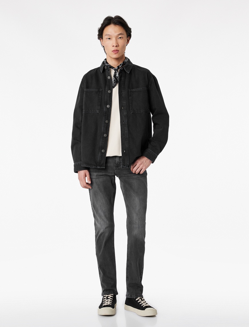 Koton Erkek Normal Bel Pamuklu Slim Fit Jean Pantolon – Brad Jean