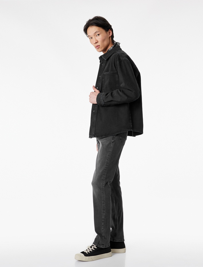  Normal Bel Pamuklu Slim Fit Jean Pantolon - Brad Jean