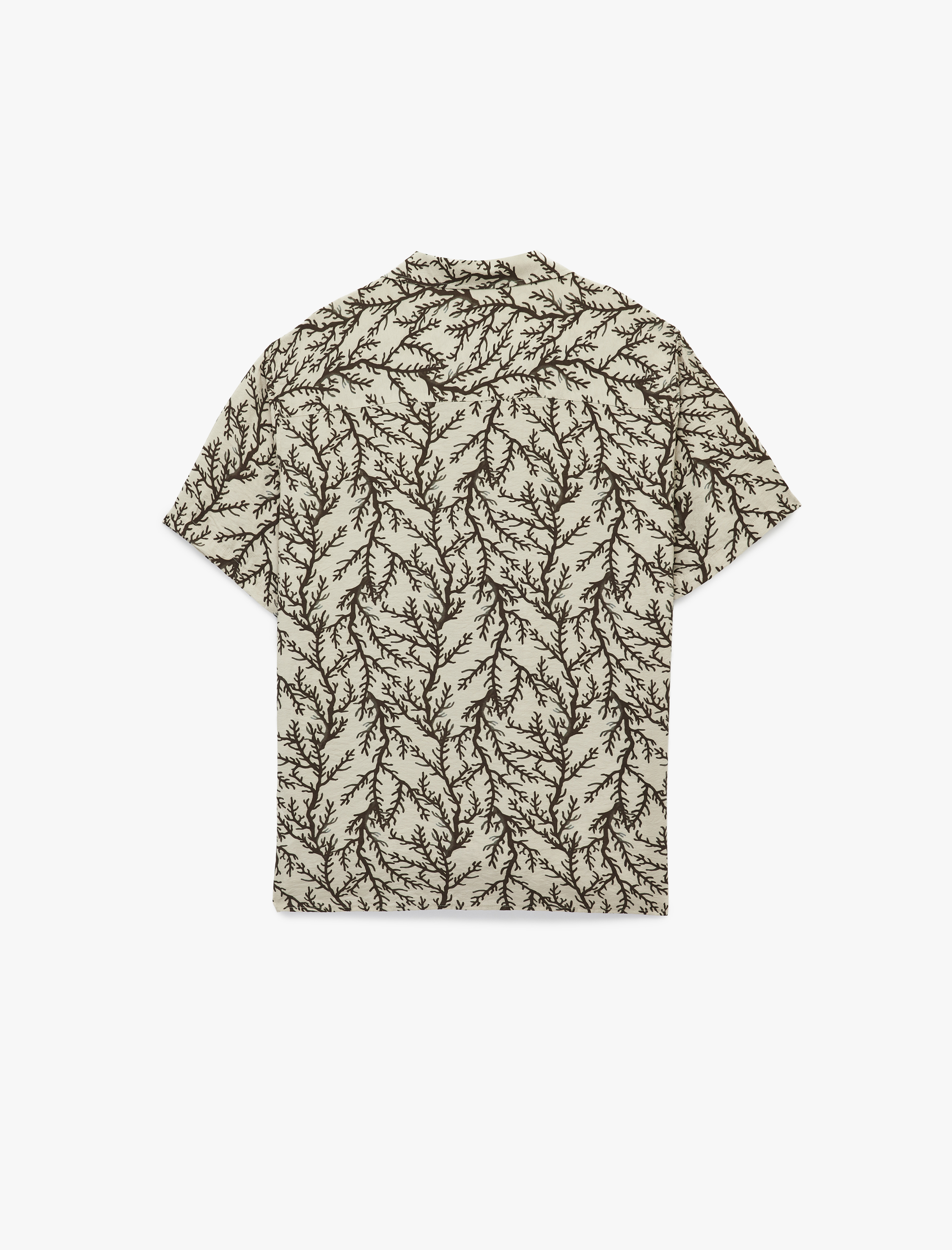   Regular Fit Kısa Kollu Devrik Yaka Desenli Gömlek