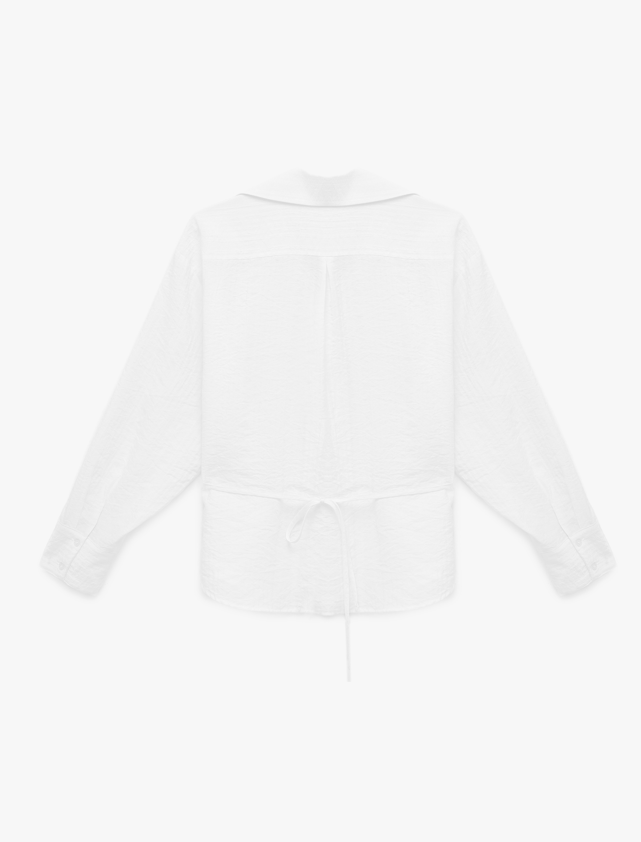   Uzun Kollu Dokulu Oversize Gömlek