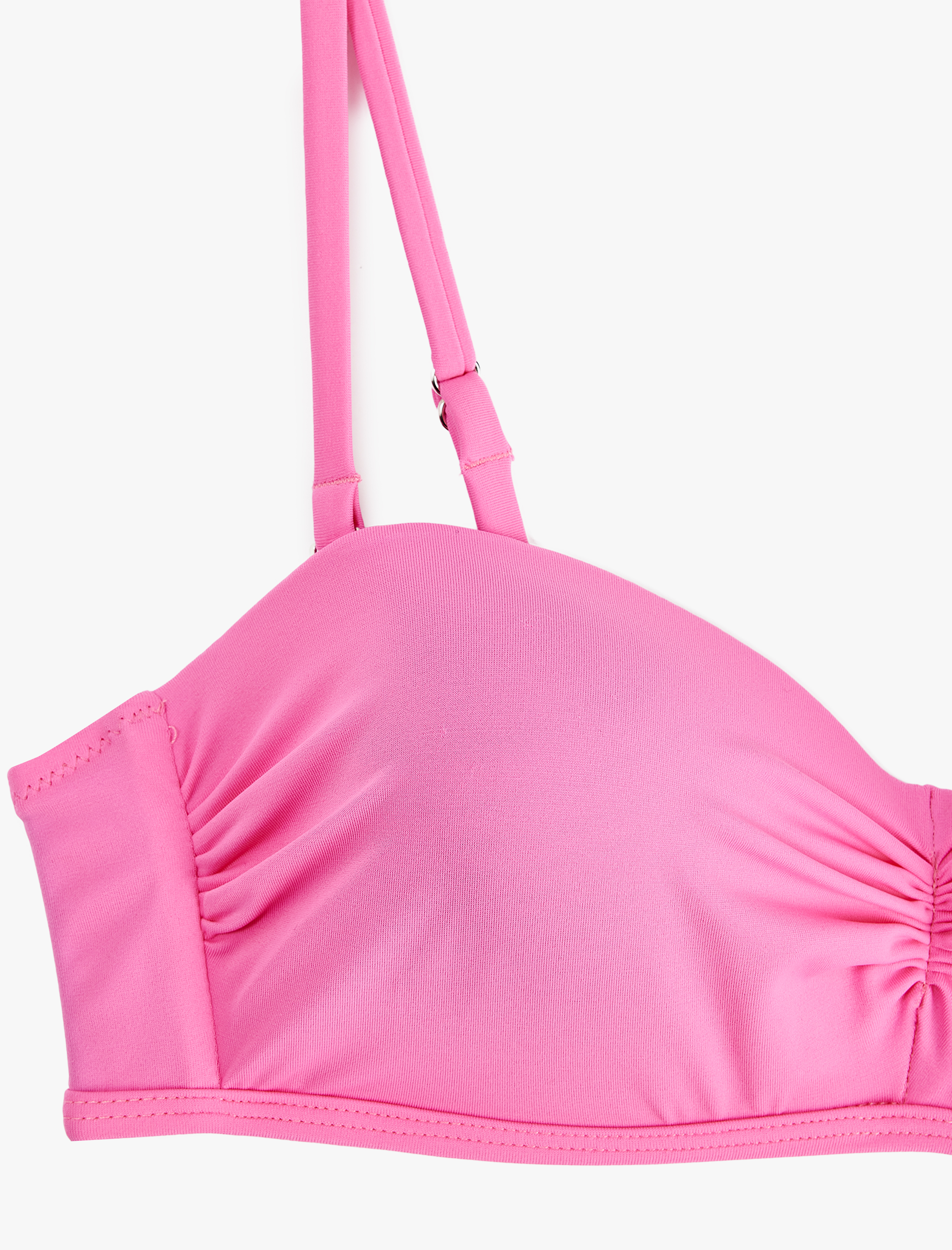   Drape Detaylı Çıkarılabilir Askılı Straplez Bikini Üstü