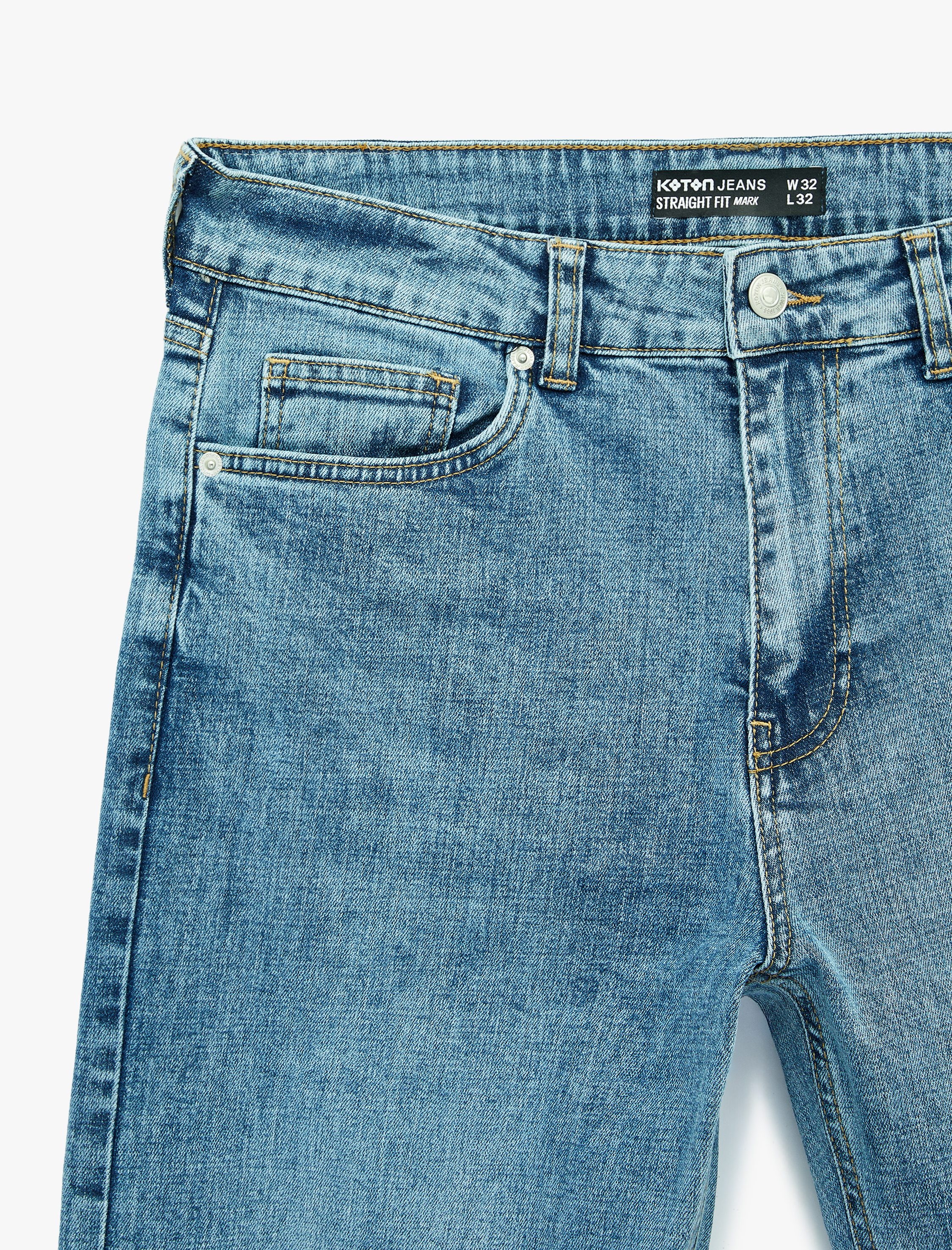   Pamuklu Normal Bel Straight Fit Jean Pantolon - Mark Jean
