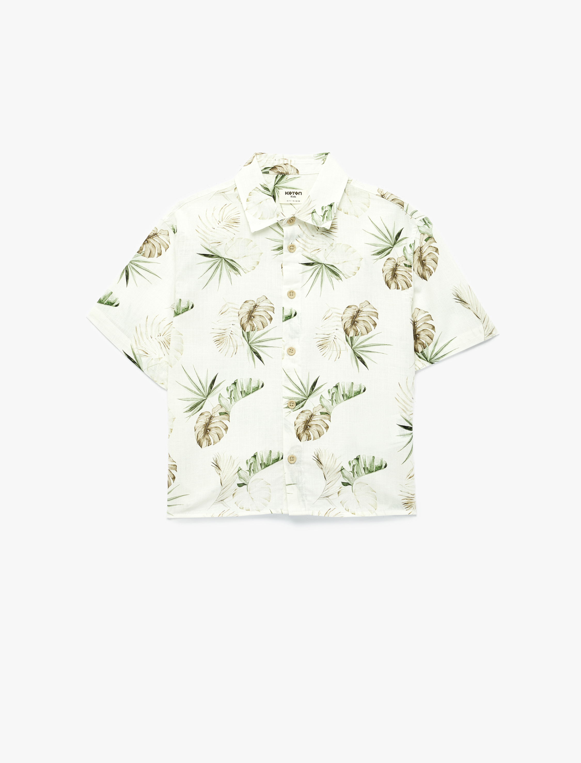  Erkek Çocuk Desenli Pamuklu Kısa Kollu Gömlek