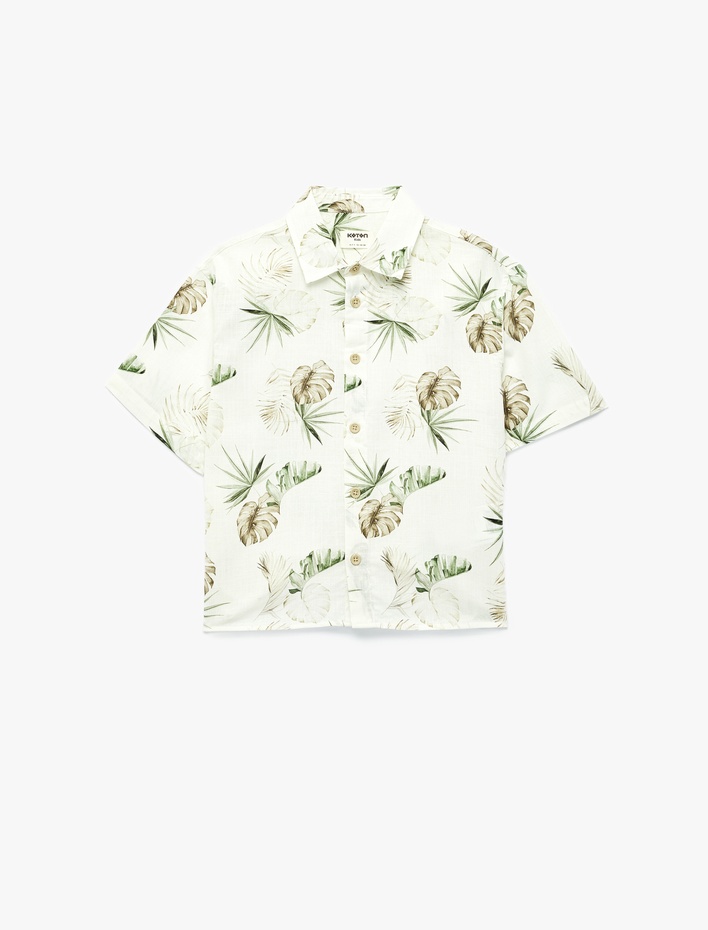 Erkek Çocuk Desenli Pamuklu Kısa Kollu Gömlek