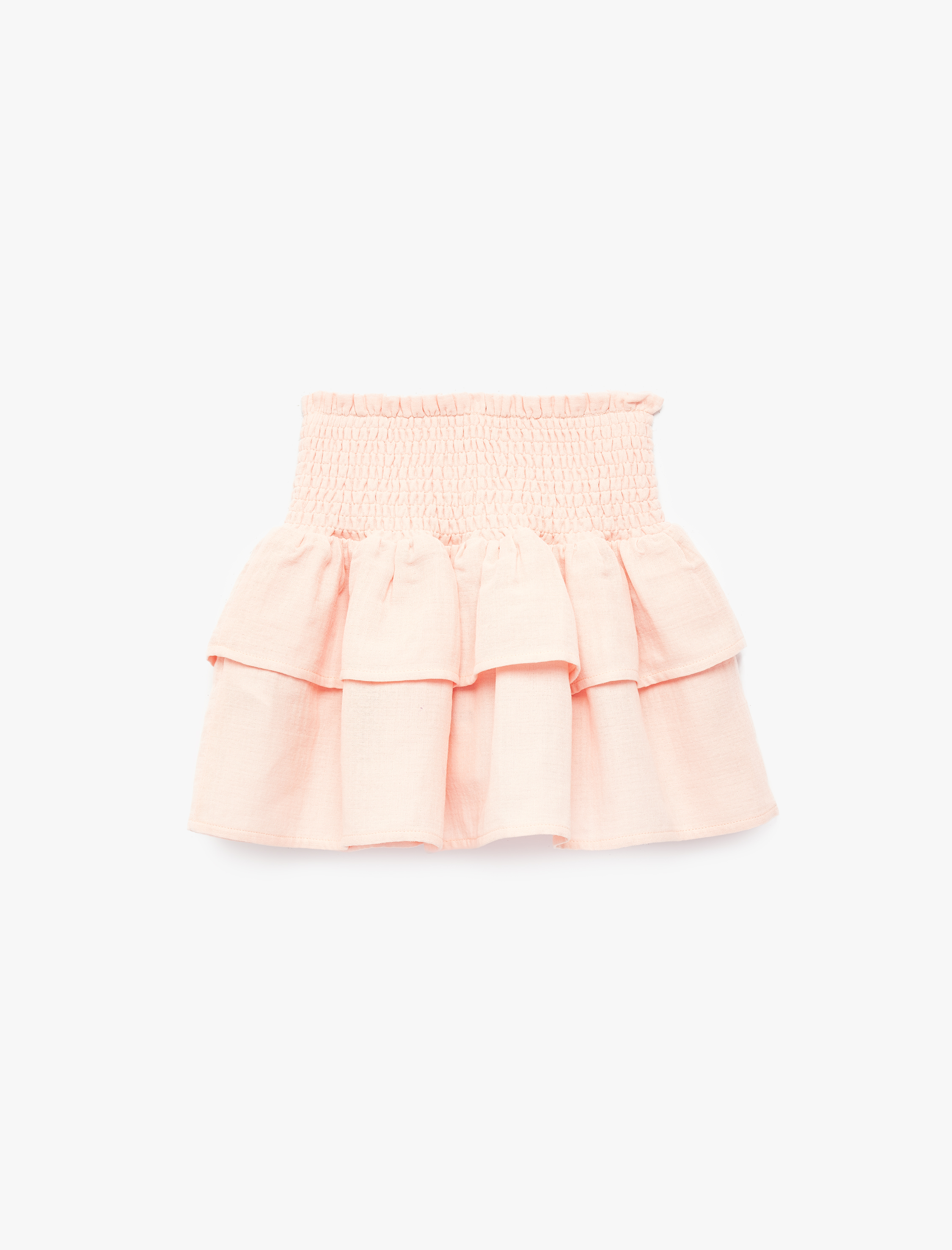  Kız Çocuk Kat Detaylı Yüksek Bel Gipeli Yüksek Bel Etek