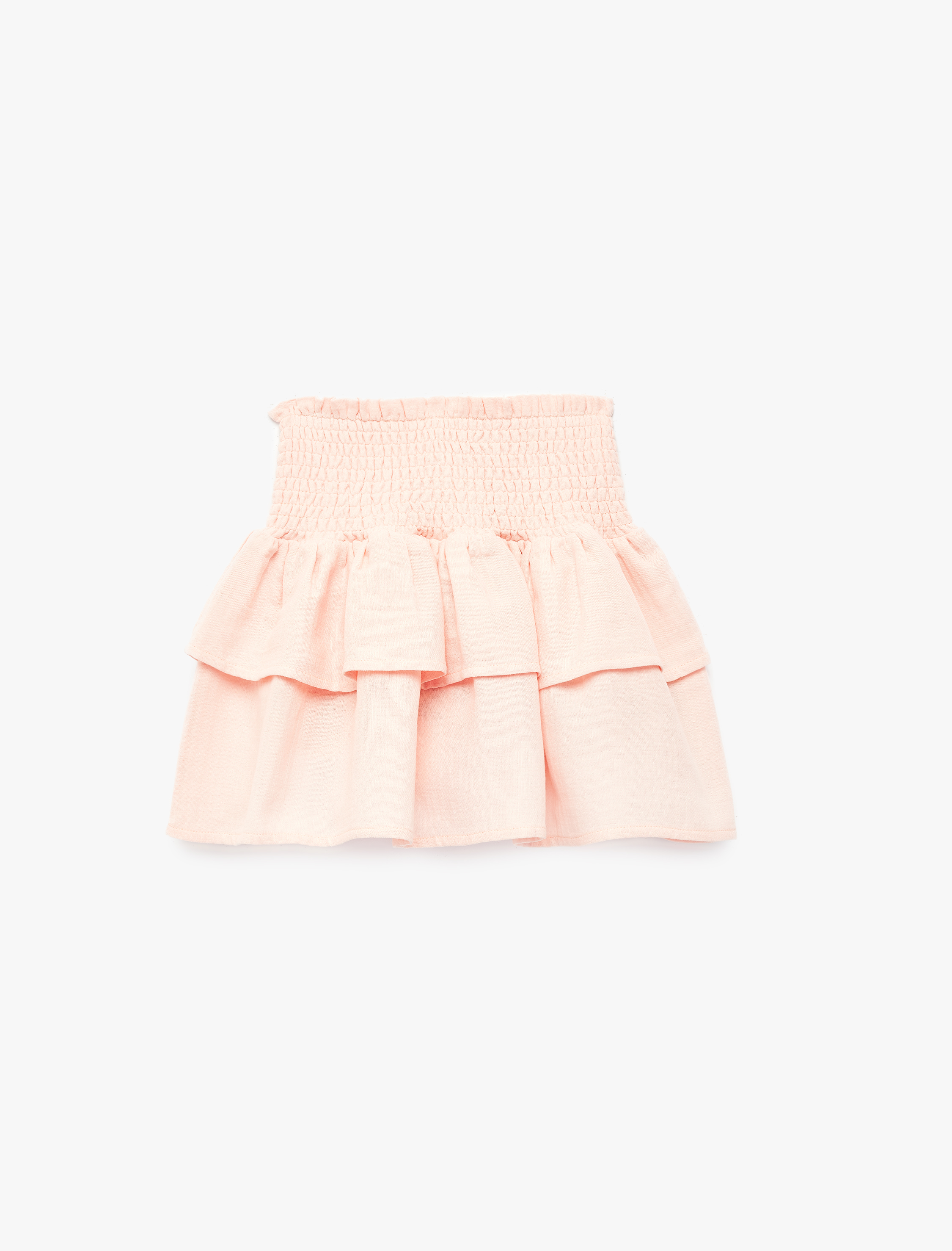  Kız Çocuk Kat Detaylı Yüksek Bel Gipeli Yüksek Bel Etek