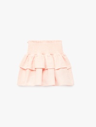 Kat Detaylı Yüksek Bel Gipeli Yüksek Bel Etek