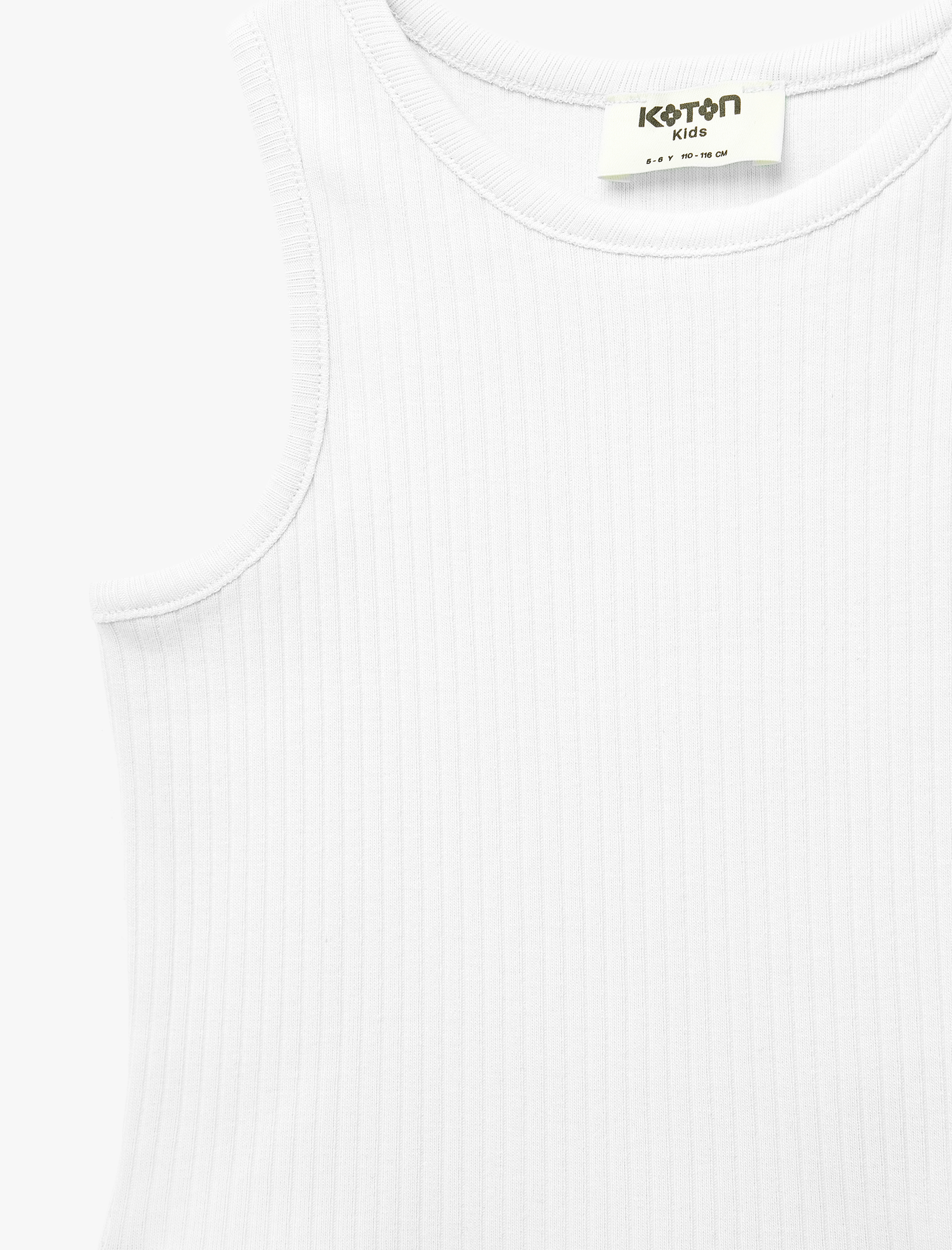  Kız Çocuk Bisiklet Yaka Ribanalı Pamuklu Basic Atlet