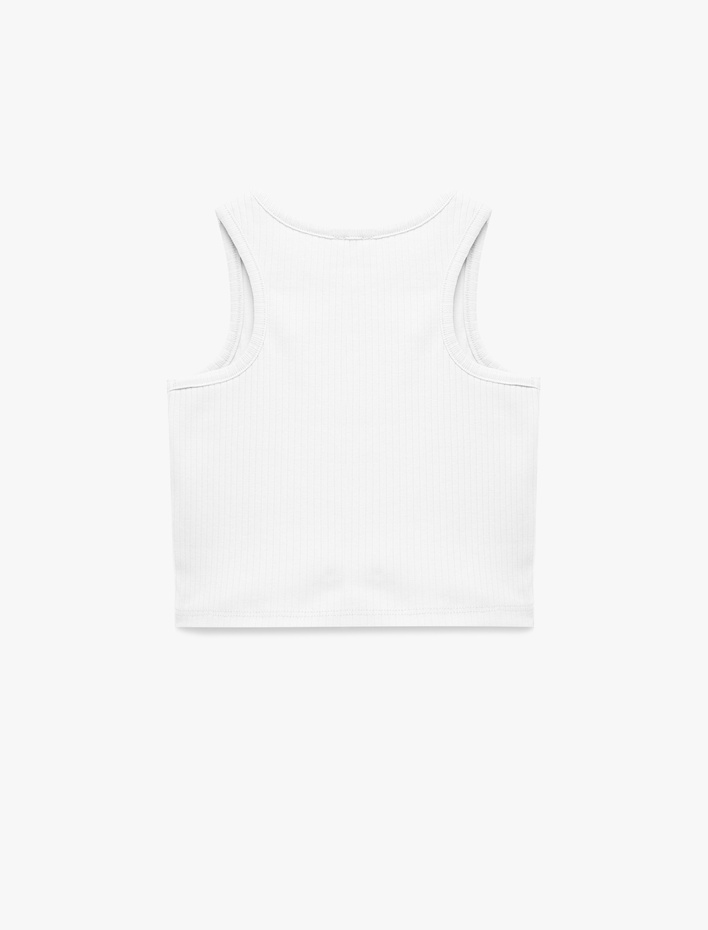 Kız Çocuk Bisiklet Yaka Ribanalı Pamuklu Basic Atlet